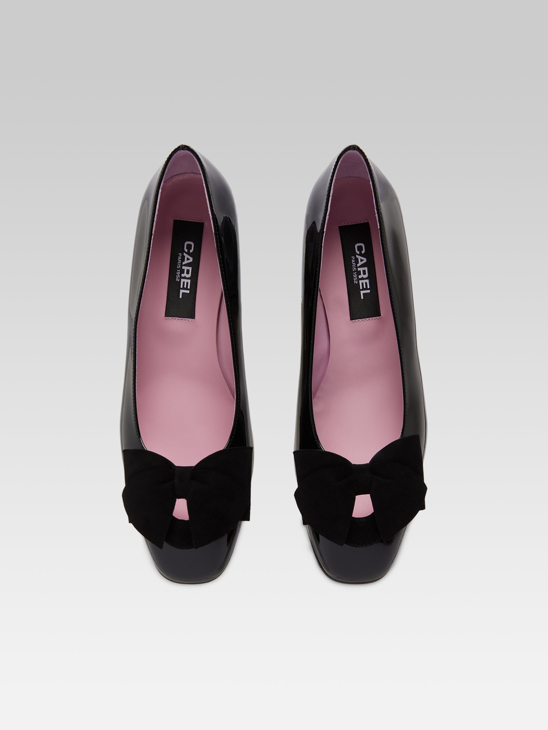 CAREL - Ballerines princesse vernis noir noeud velours CAREL