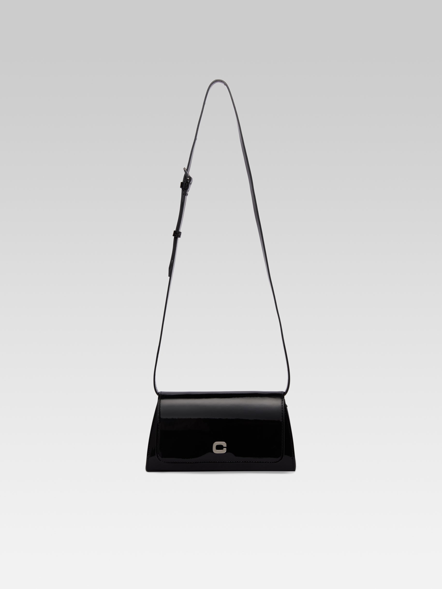 CAREL - Sac épaule elysée cuir verni noir CAREL