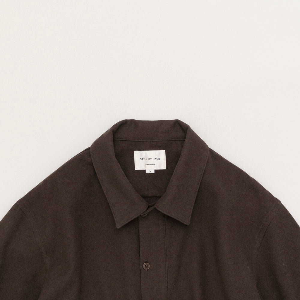 STILL BY HAND - WN pullover shirt brown STILL BY HAND
