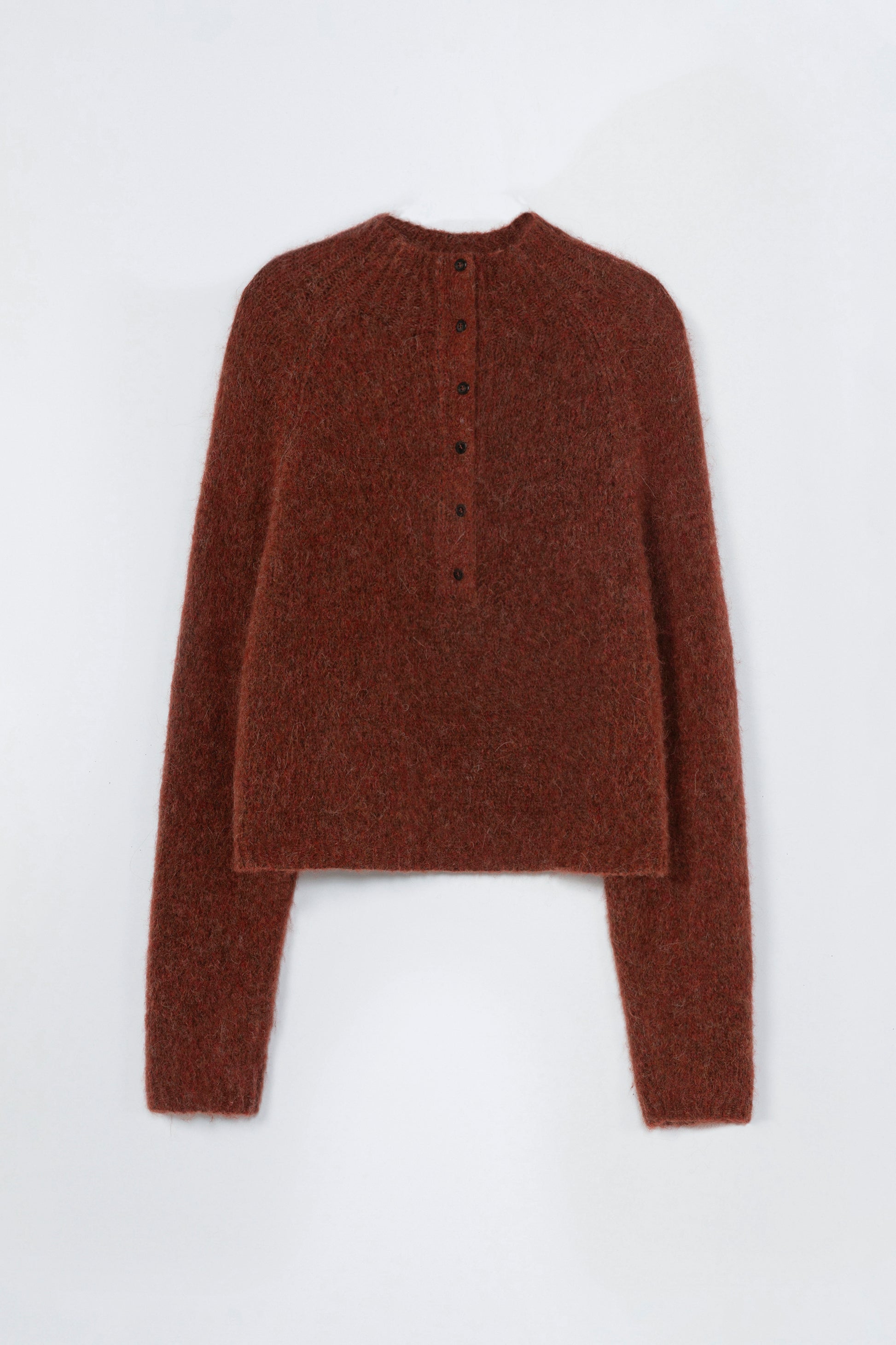 CORDERA - Baby alpaca polo sweater terracotta