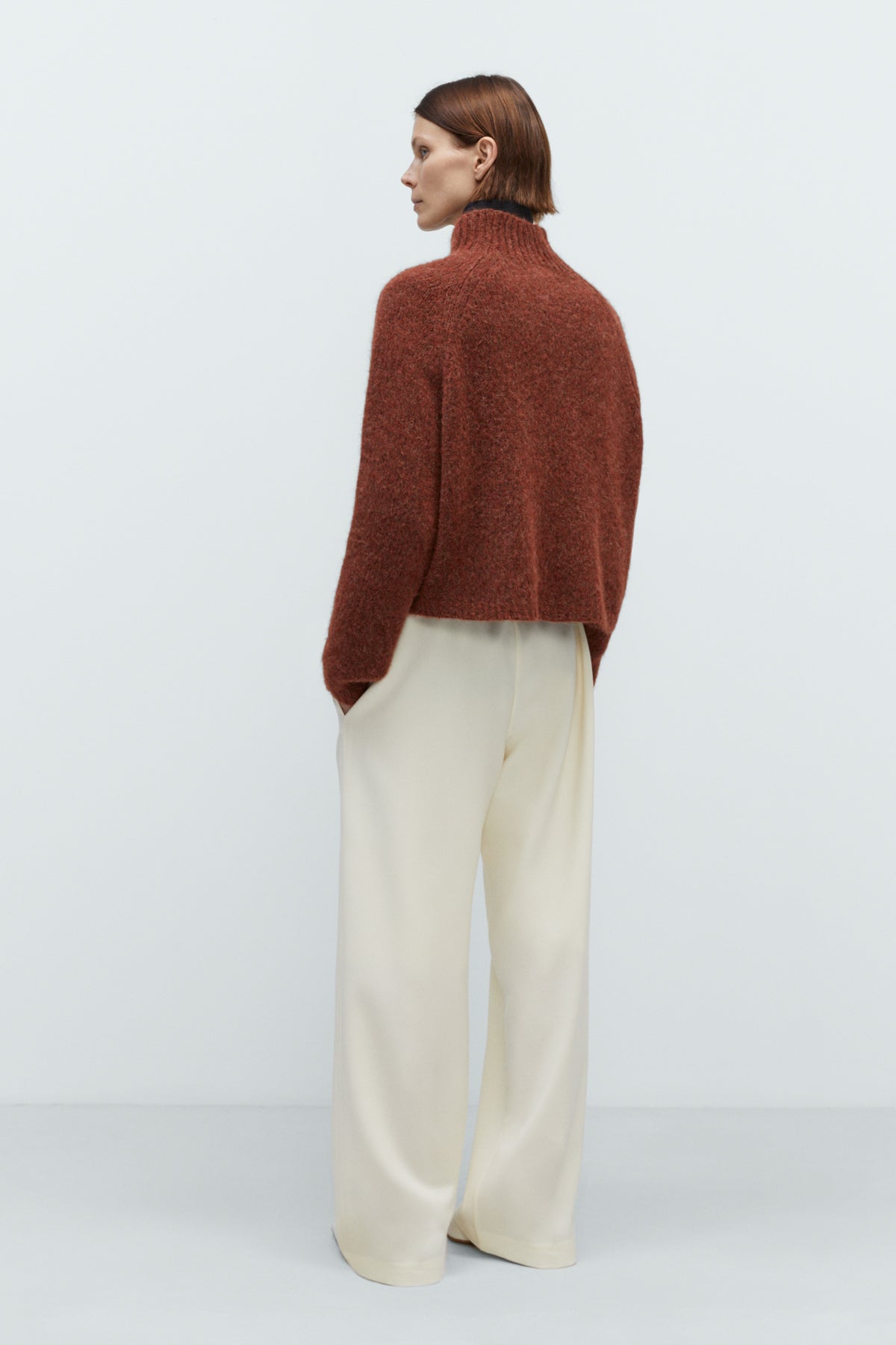 CORDERA - Baby alpaca polo sweater terracotta