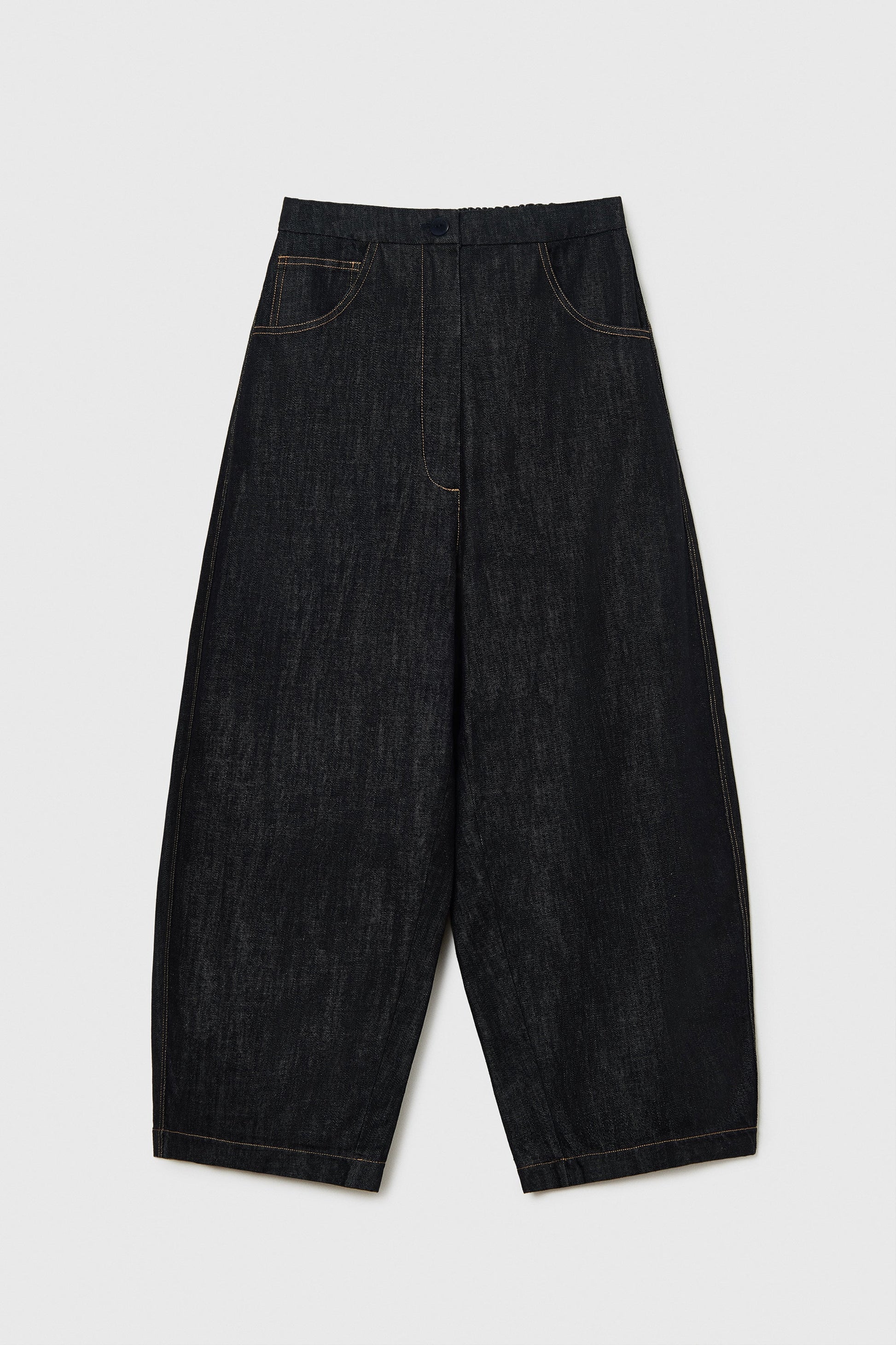 CORDERA - Denim curved pants black - nou