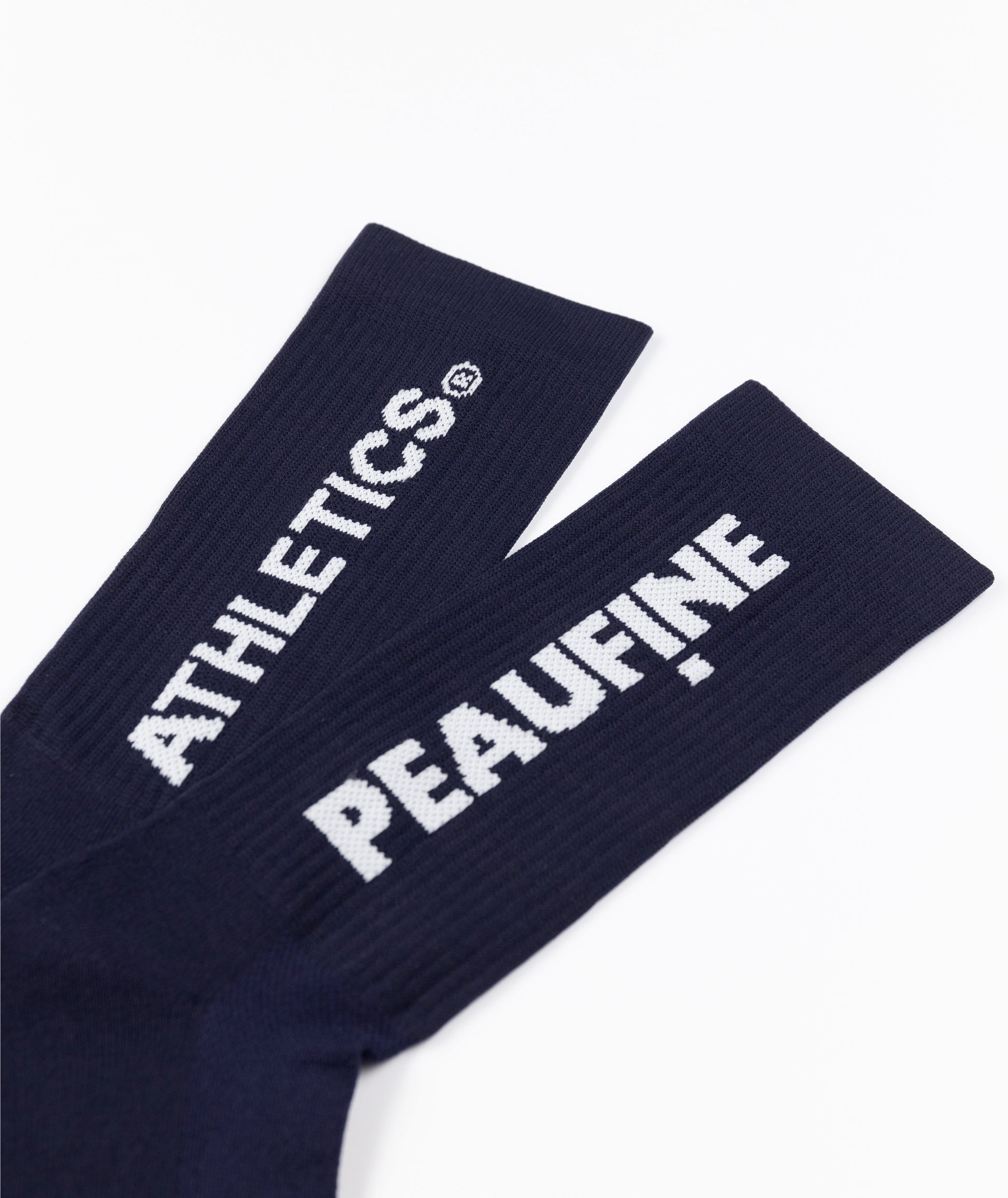 PEAUFINE ATHLETICS - Chaussettes Vaporfeel bleues logo blanc PEAUFINE ATHLETICS