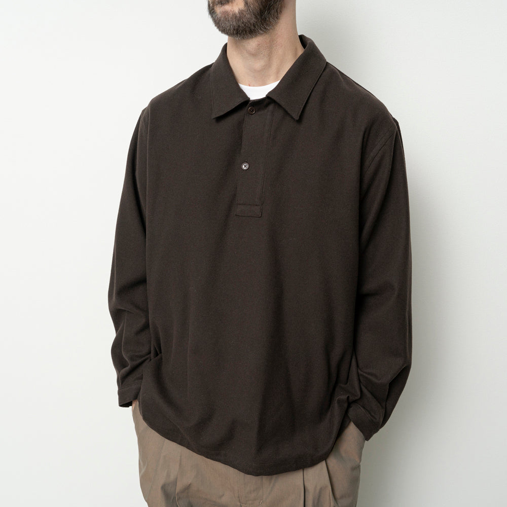 STILL BY HAND - WN pullover shirt brown STILL BY HAND