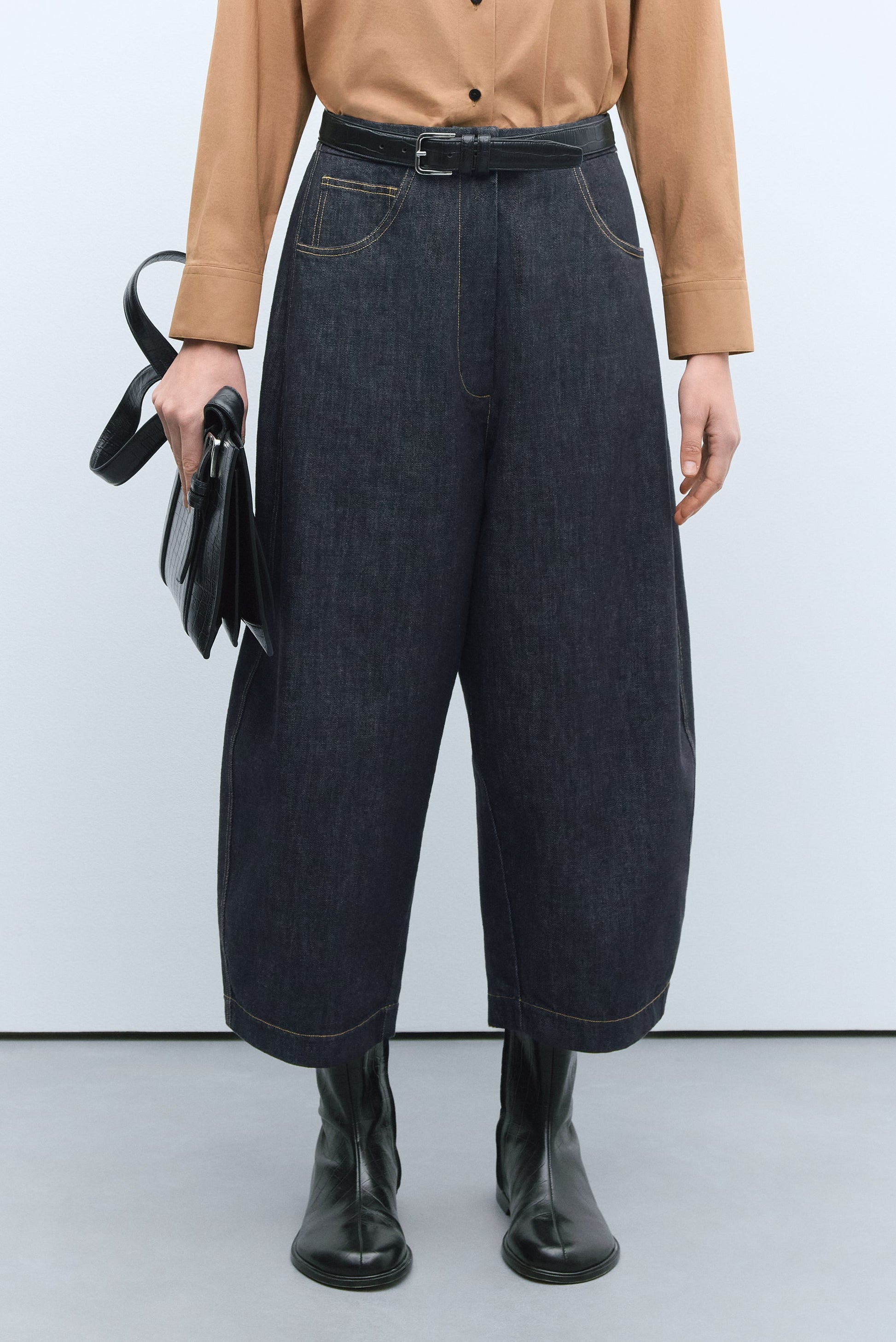 CORDERA - Denim curved pants black CORDERA