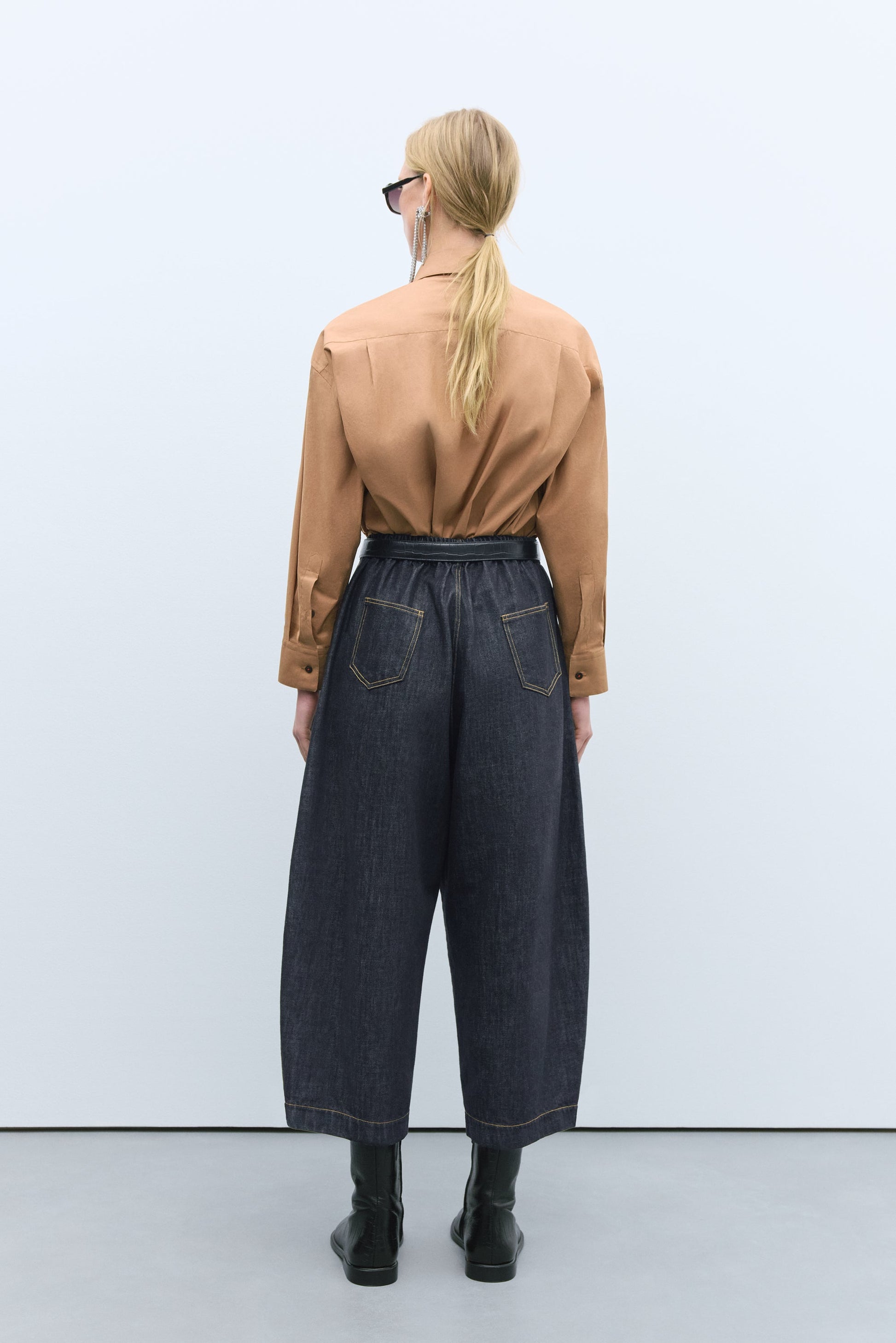 CORDERA - Denim curved pants black CORDERA