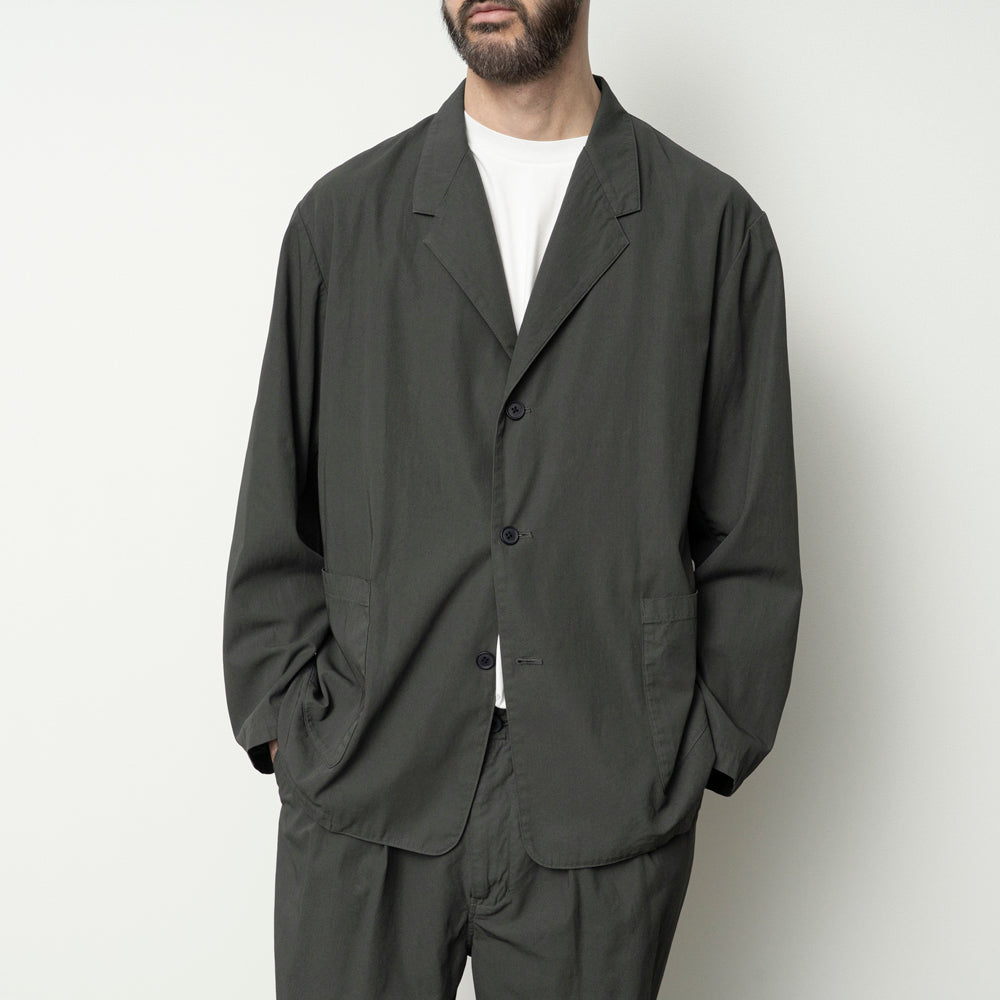 STILL BY HAND - Jacket garment dye 3B dark olive Jk2261os