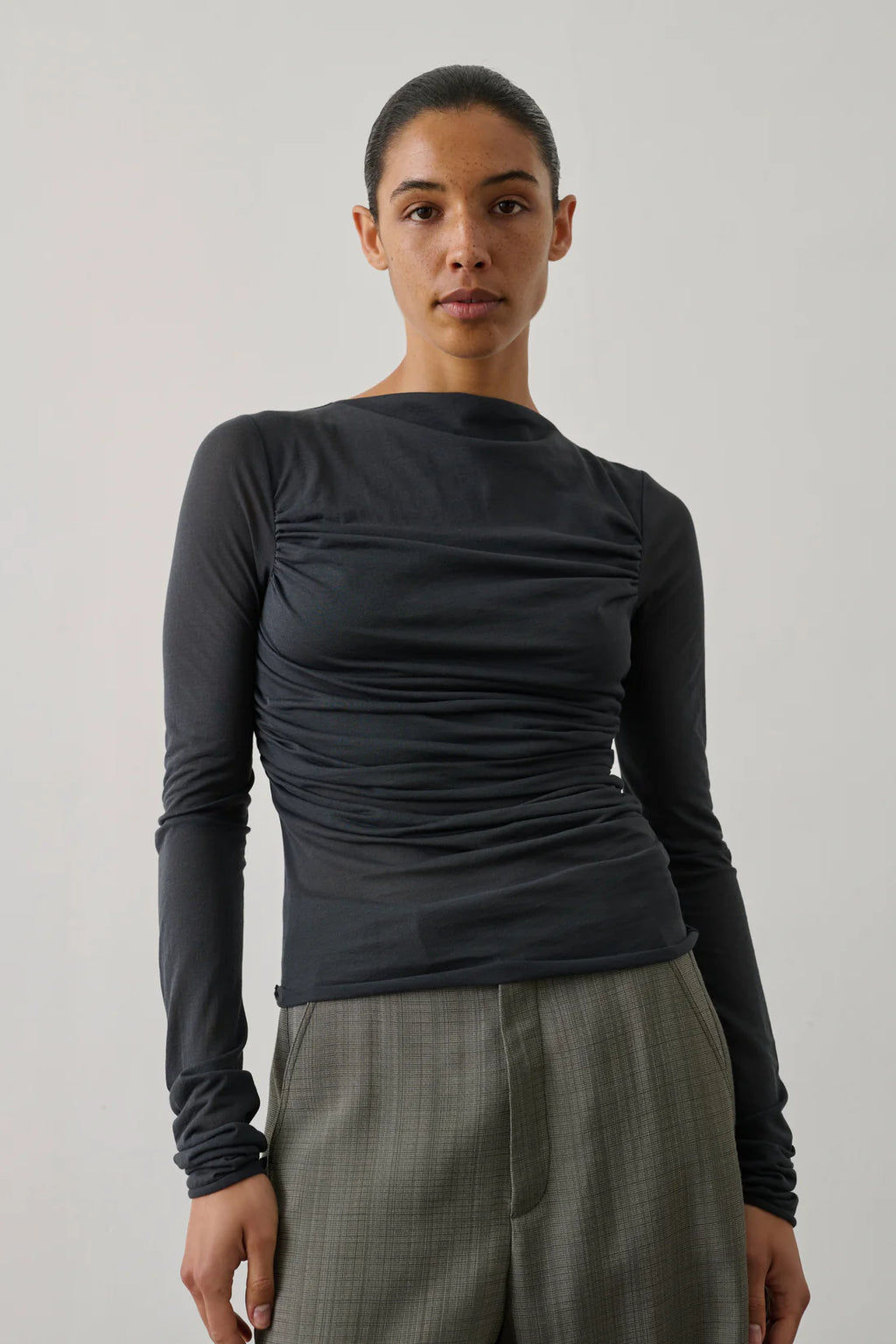 SOEUR - Gaia tee-shirt manches longues en coton drapé
