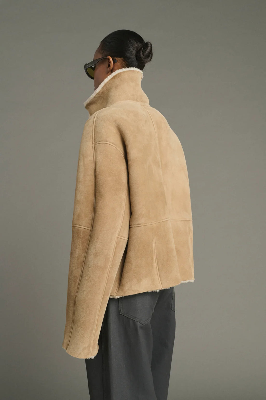 SOEUR - Blouson raglan en peau lainée Kléber