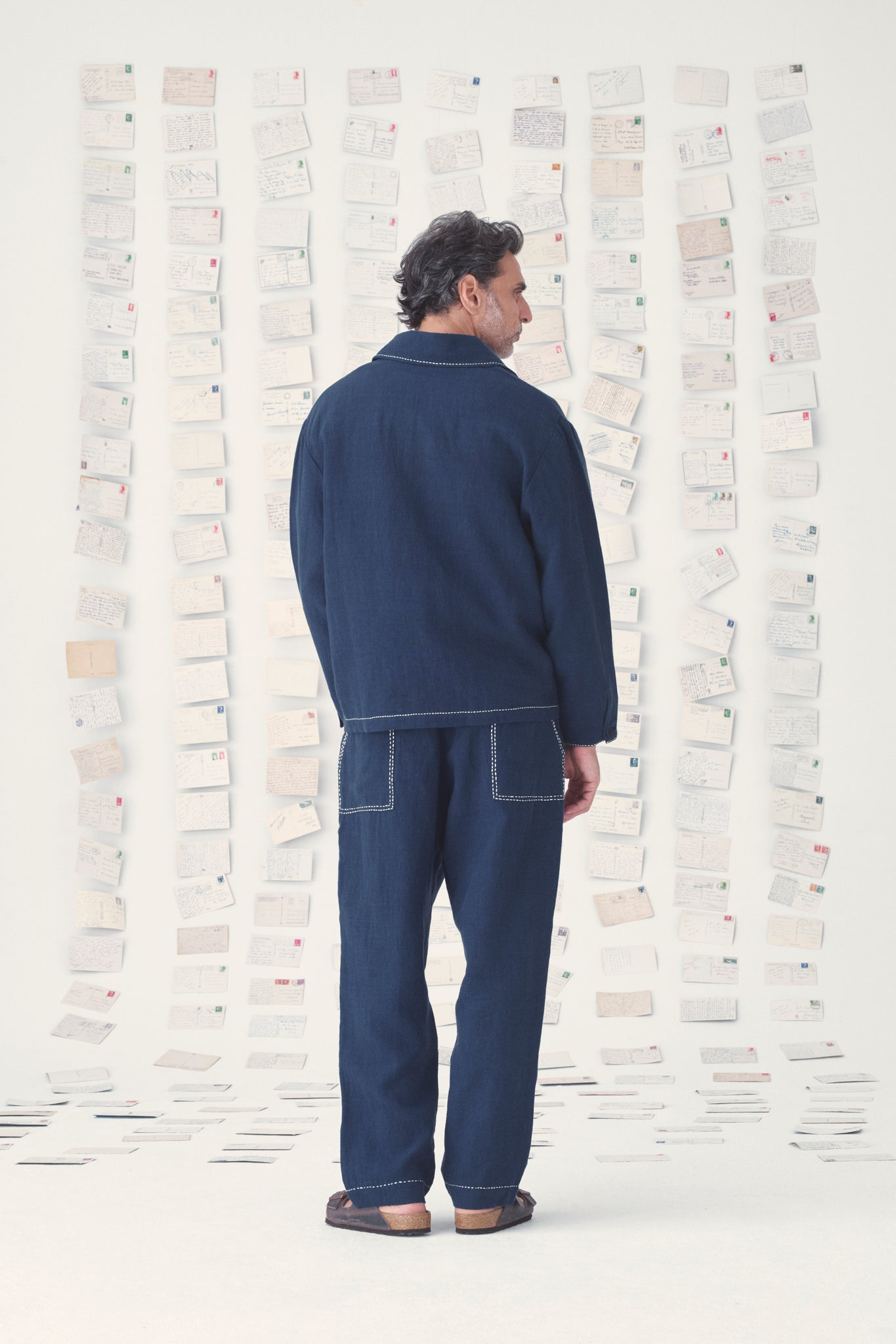 Mii - jacket scarlet linen navy