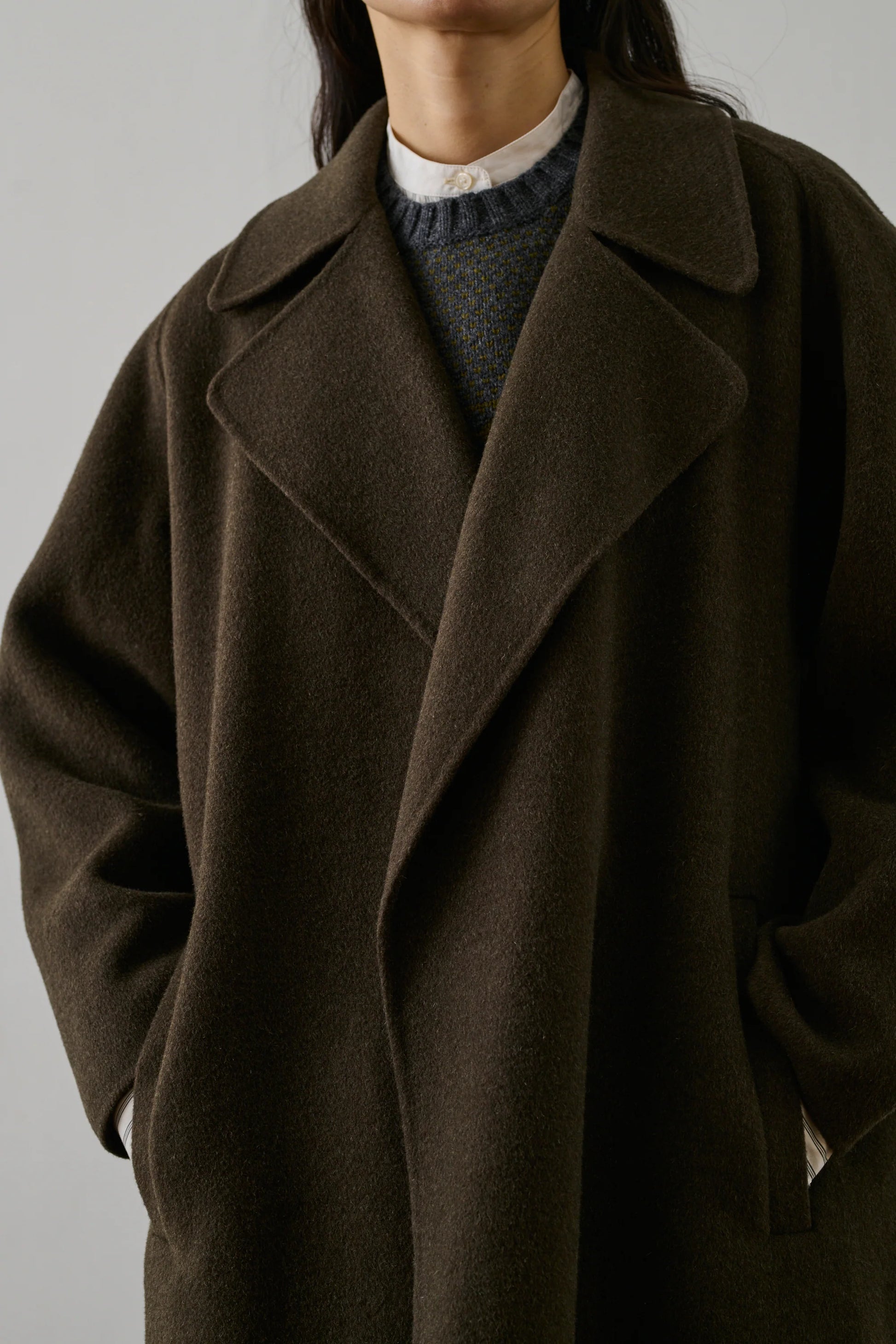 SOEUR - Manteau Harvard kaki/brun