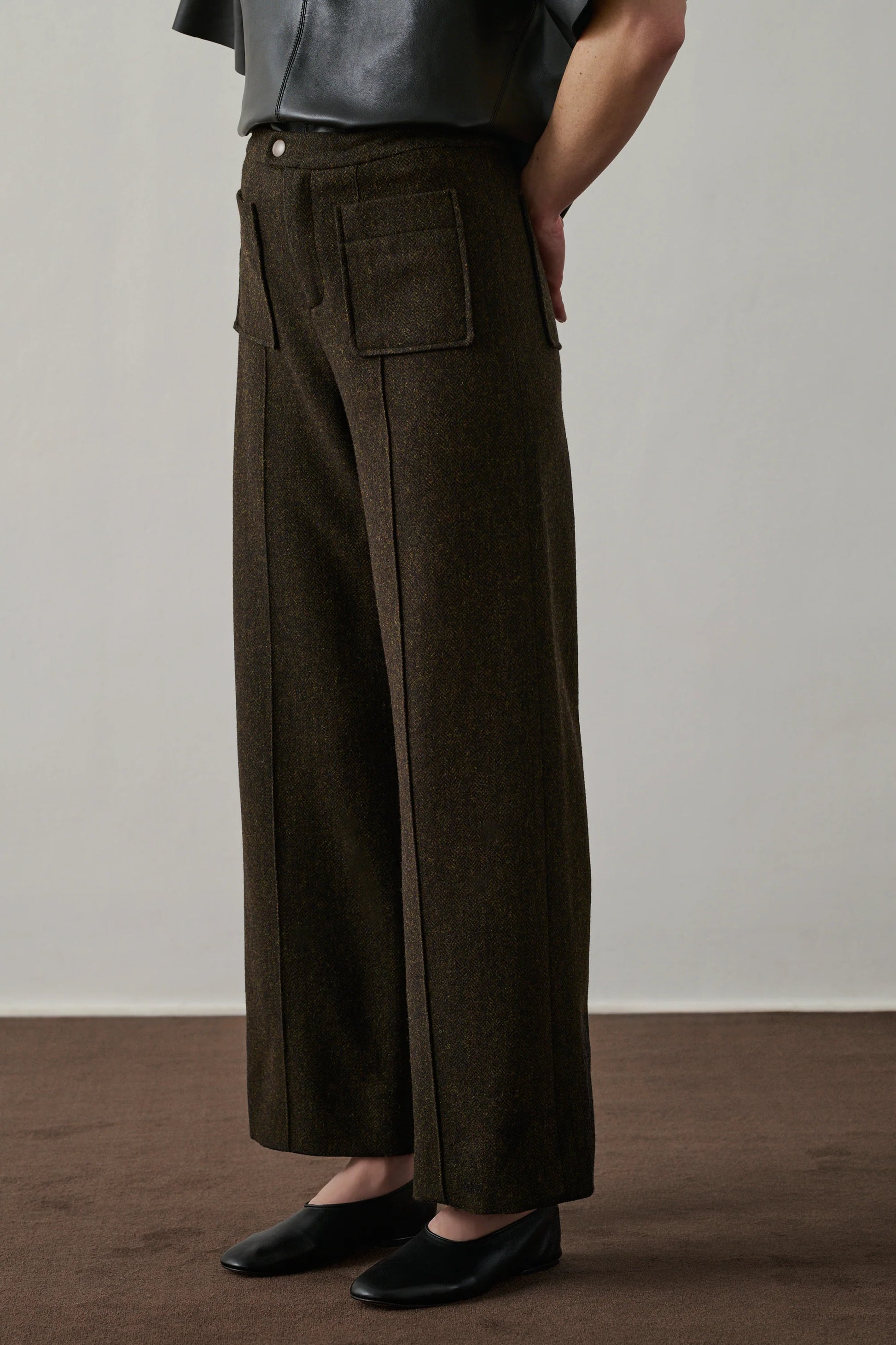 SOEUR - Pantalon Harry kaki/noir