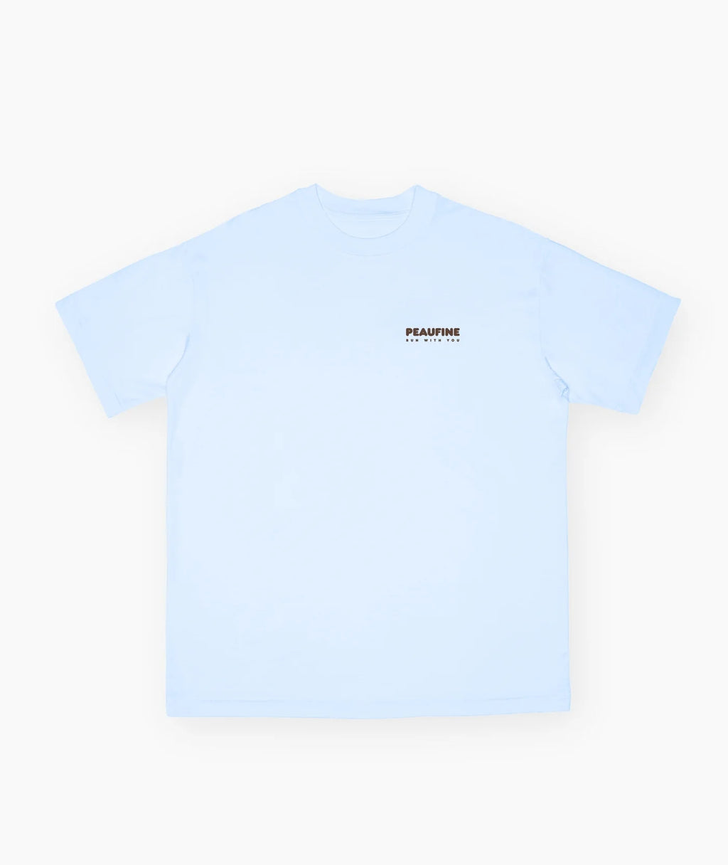 PEAUFINE ATHLETICS ACHATS - wood tee wanna run light blue