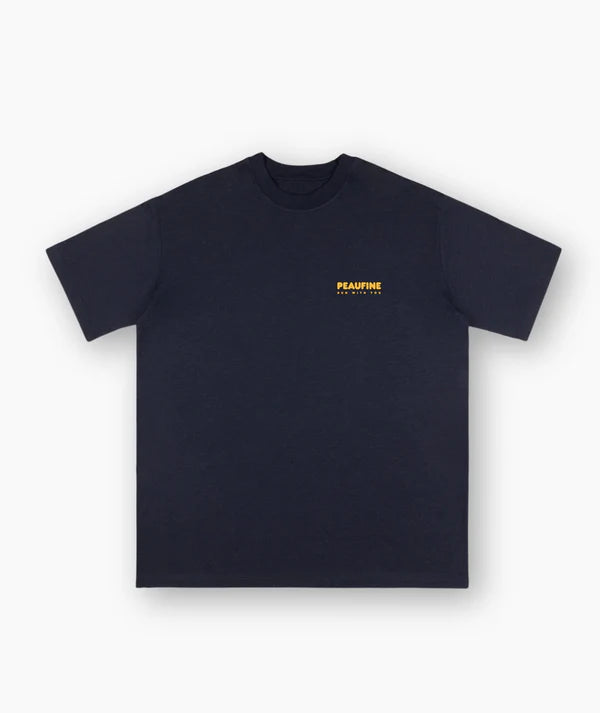 PEAUFINE ATHLETICS ACHATS - wood tee wanna run navy