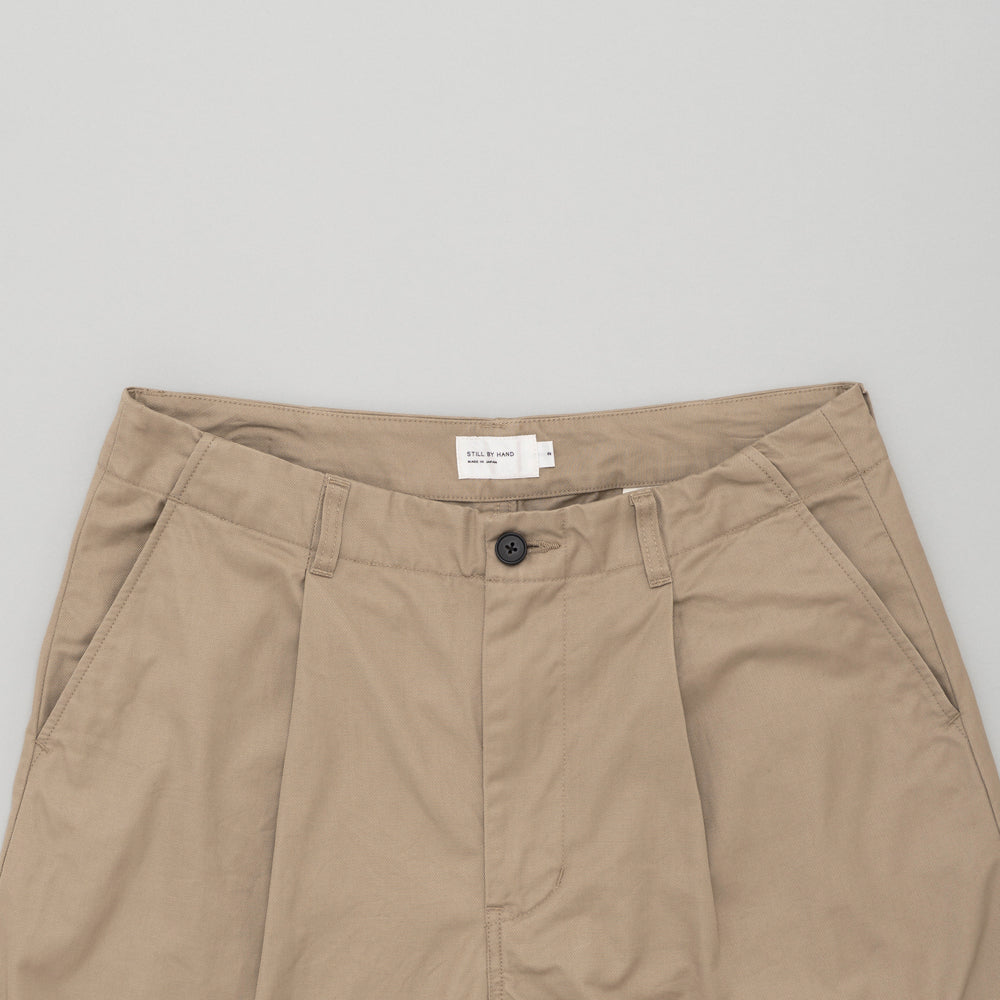 STILL BY HAND - Selvedge one pleat pant beige Pto2261os