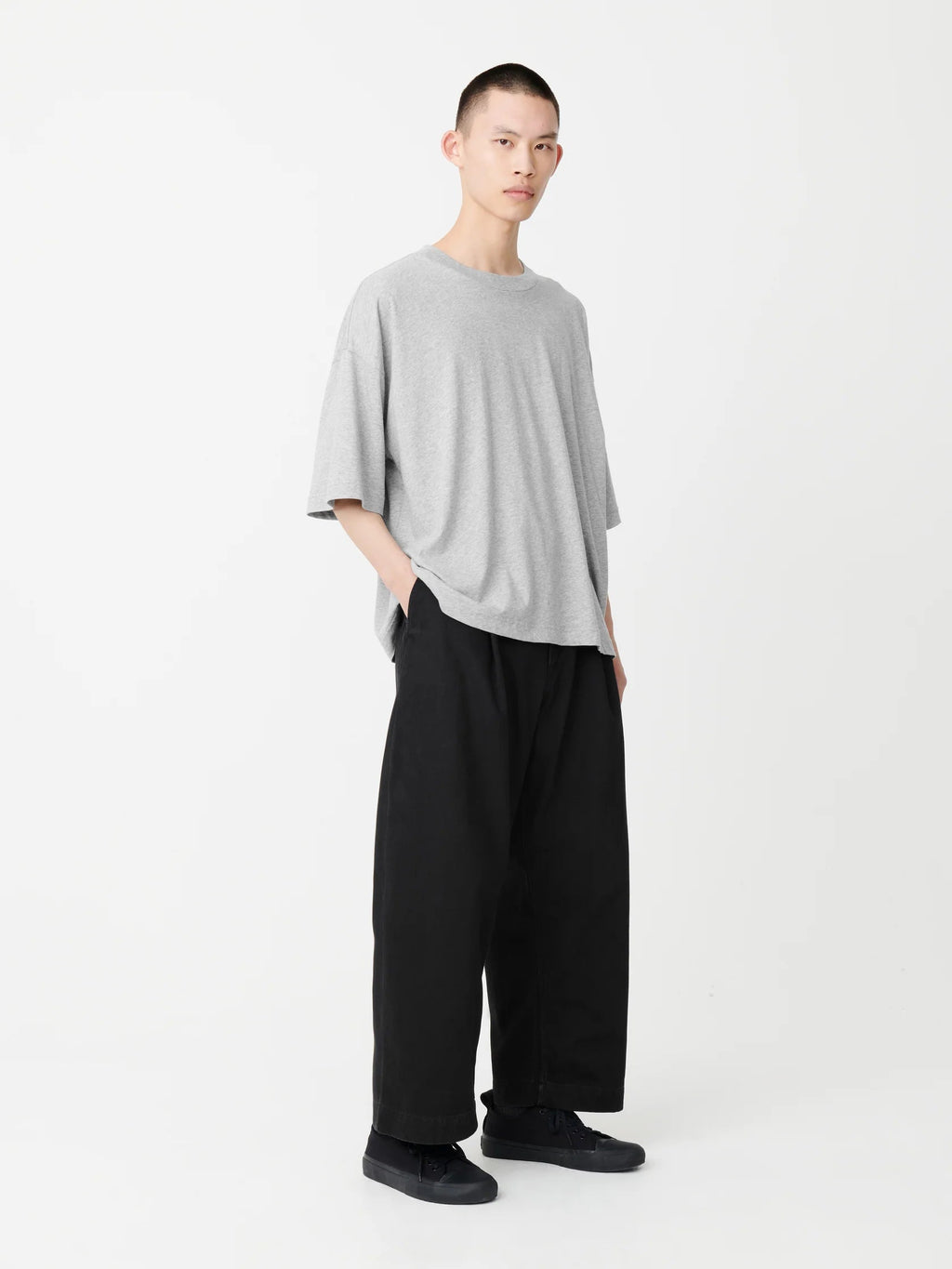 STUDIO NICHOLSON - T-shirt piu gray marl STUDIO NICHOLSON
