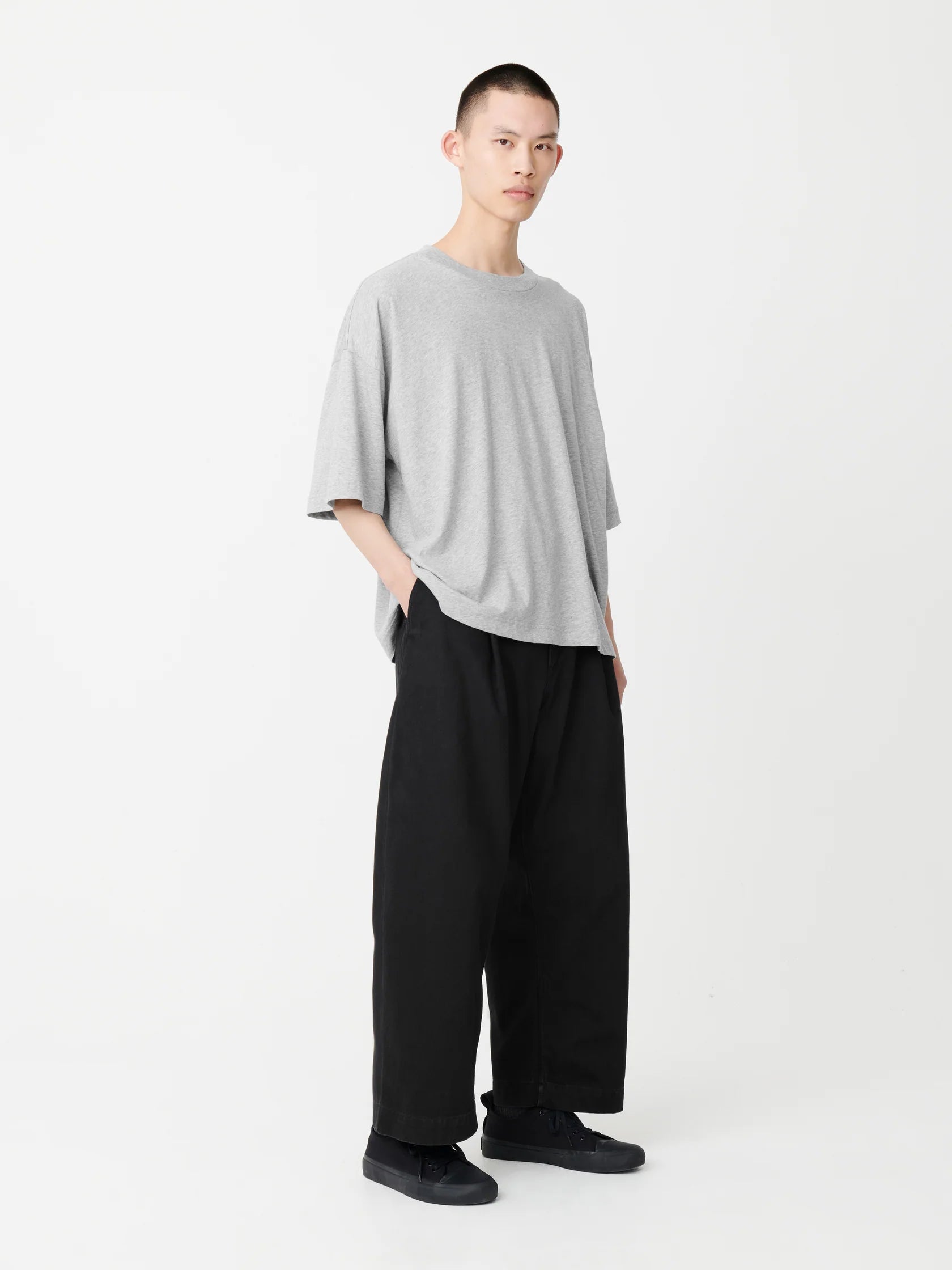 STUDIO NICHOLSON - T-shirt piu gray marl STUDIO NICHOLSON
