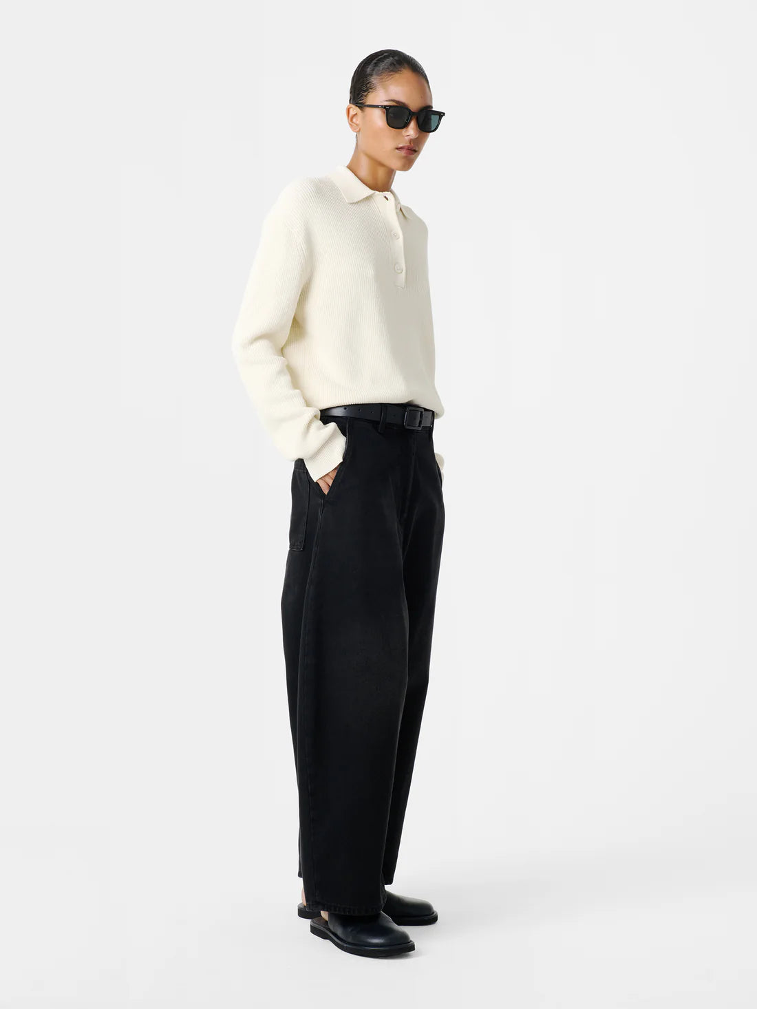 STUDIO NICHOLSON - Chalco denim washed black