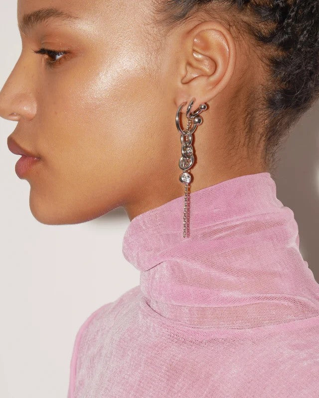 JUSTINE CLENQUET - abel earrings palladium PLAN C