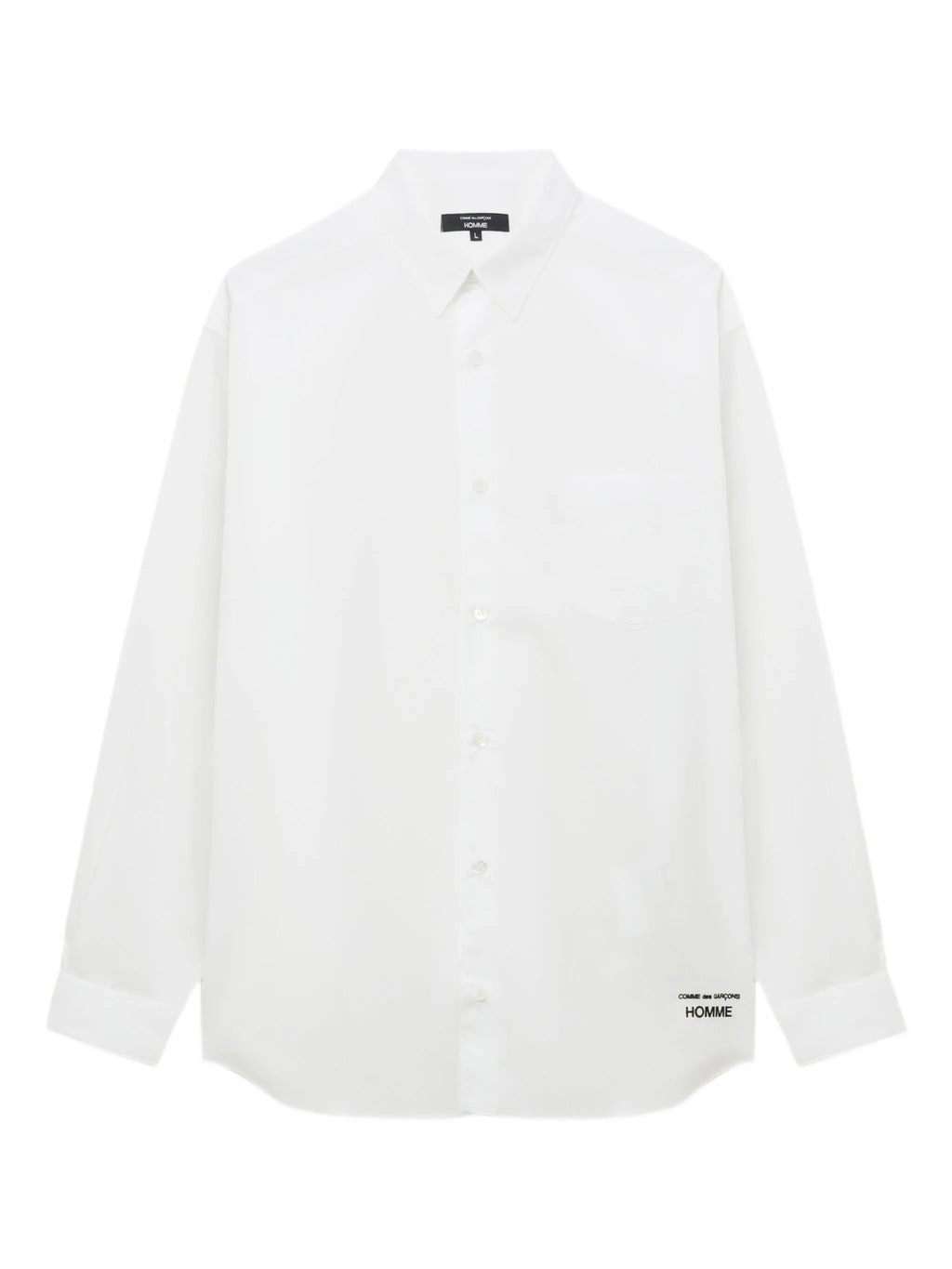 CDG HOMME - Embroidered logo shirt white