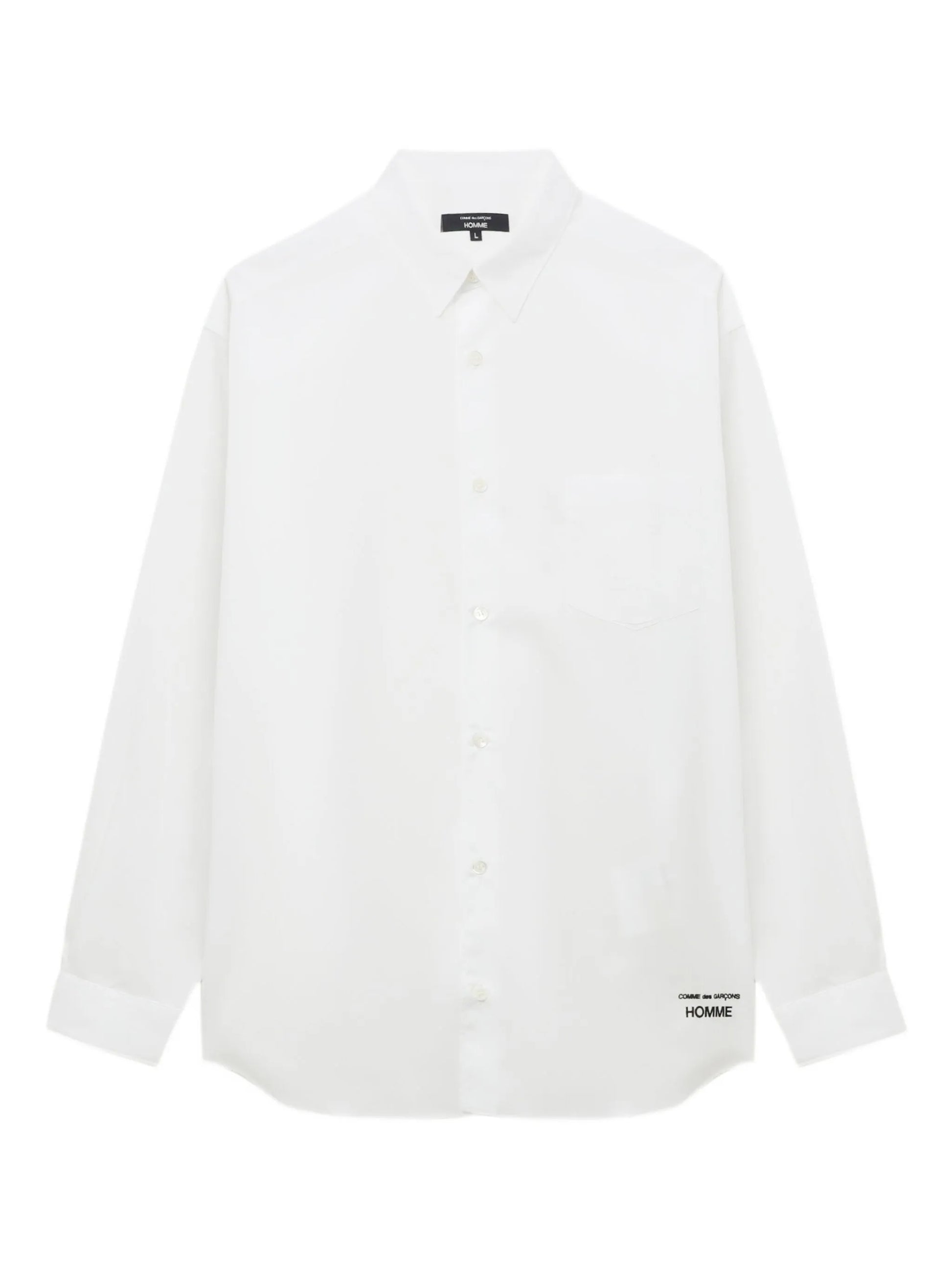 CDG HOMME - Embroidered logo shirt white