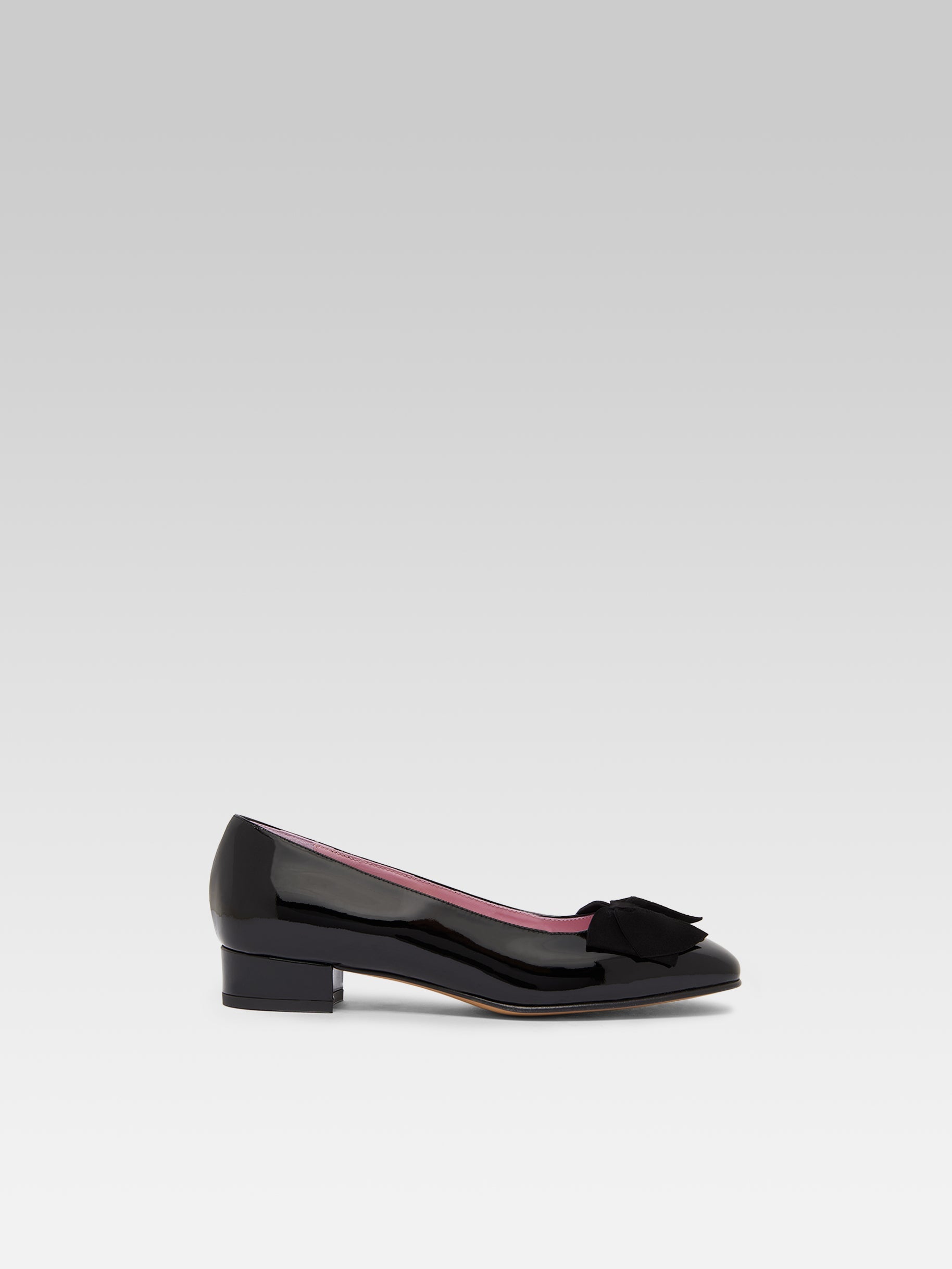 CAREL - Ballerines princesse vernis noir noeud velours CAREL