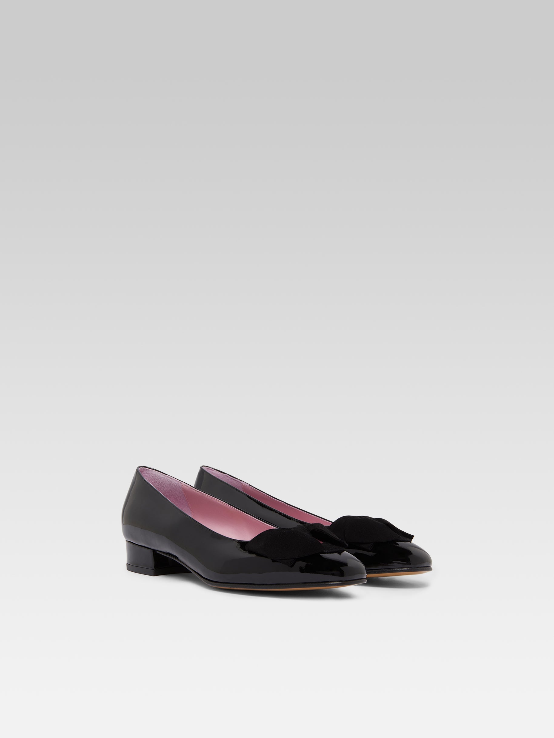 CAREL - Ballerines princesse vernis noir noeud velours CAREL