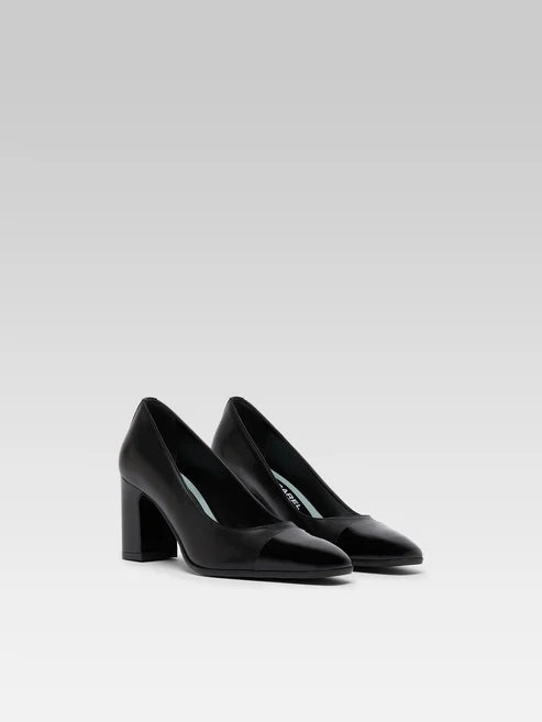 CAREL - Rosana escarpins cuir nappa et cuir verni noir