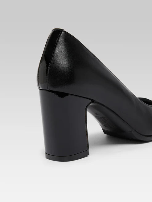 CAREL - Rosana escarpins cuir nappa et cuir verni noir