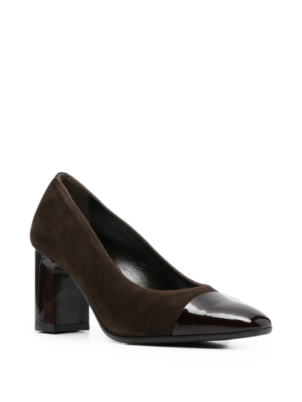 CAREL - Rosana escarpins velours et cuir verni marron