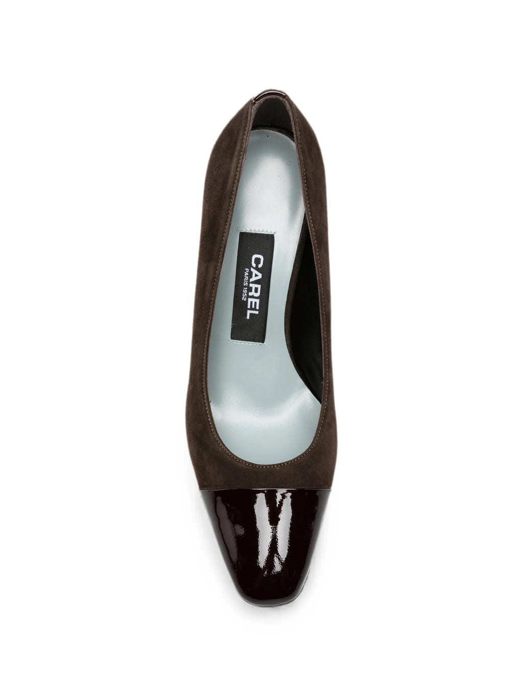 CAREL - Rosana escarpins velours et cuir verni marron