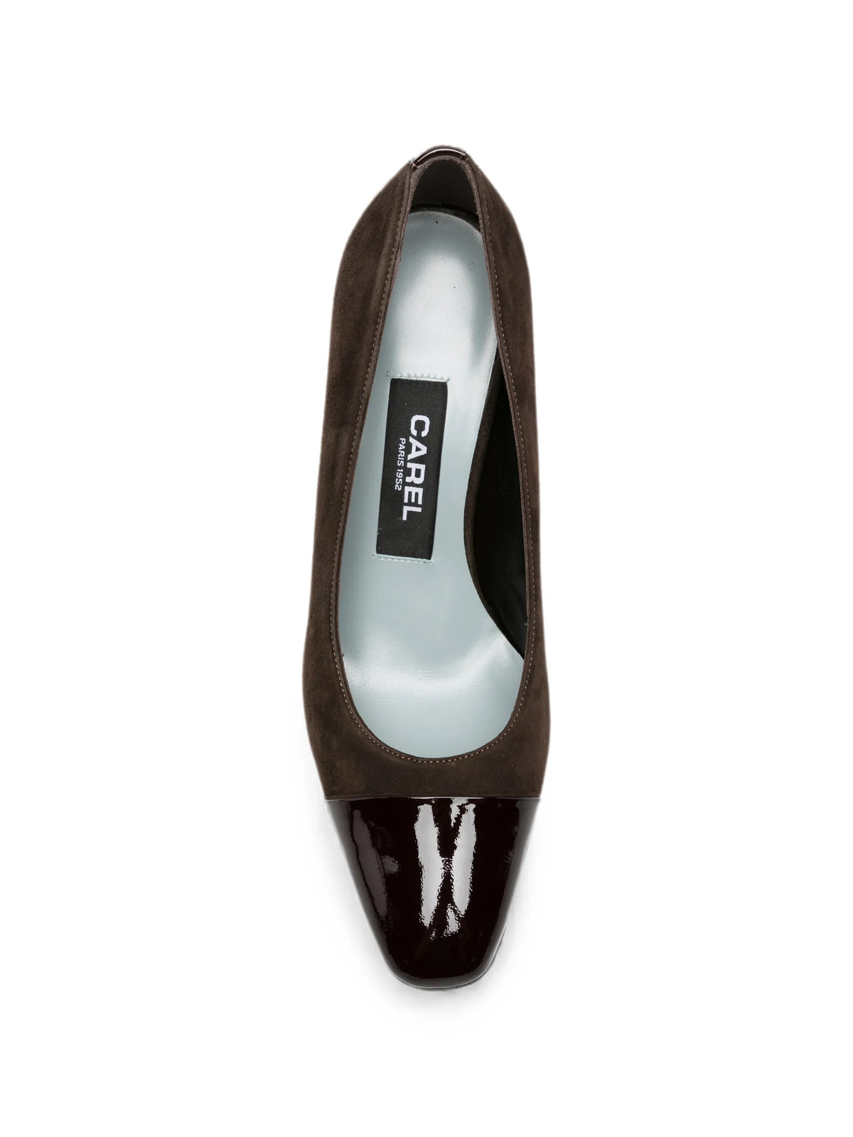 CAREL - Rosana escarpins velours et cuir verni marron