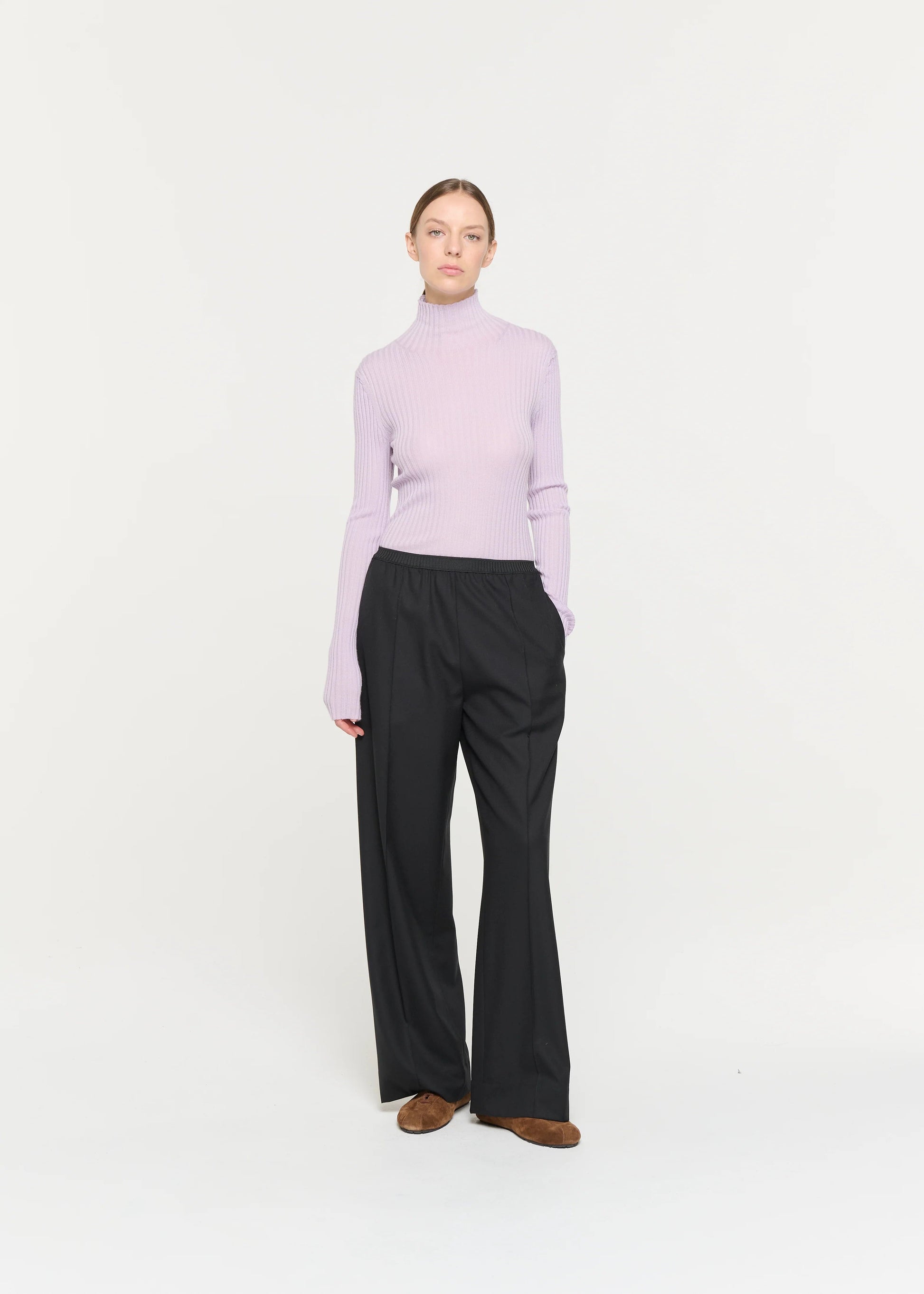 PLAN C - Elasticated waist black trousers PLAN C