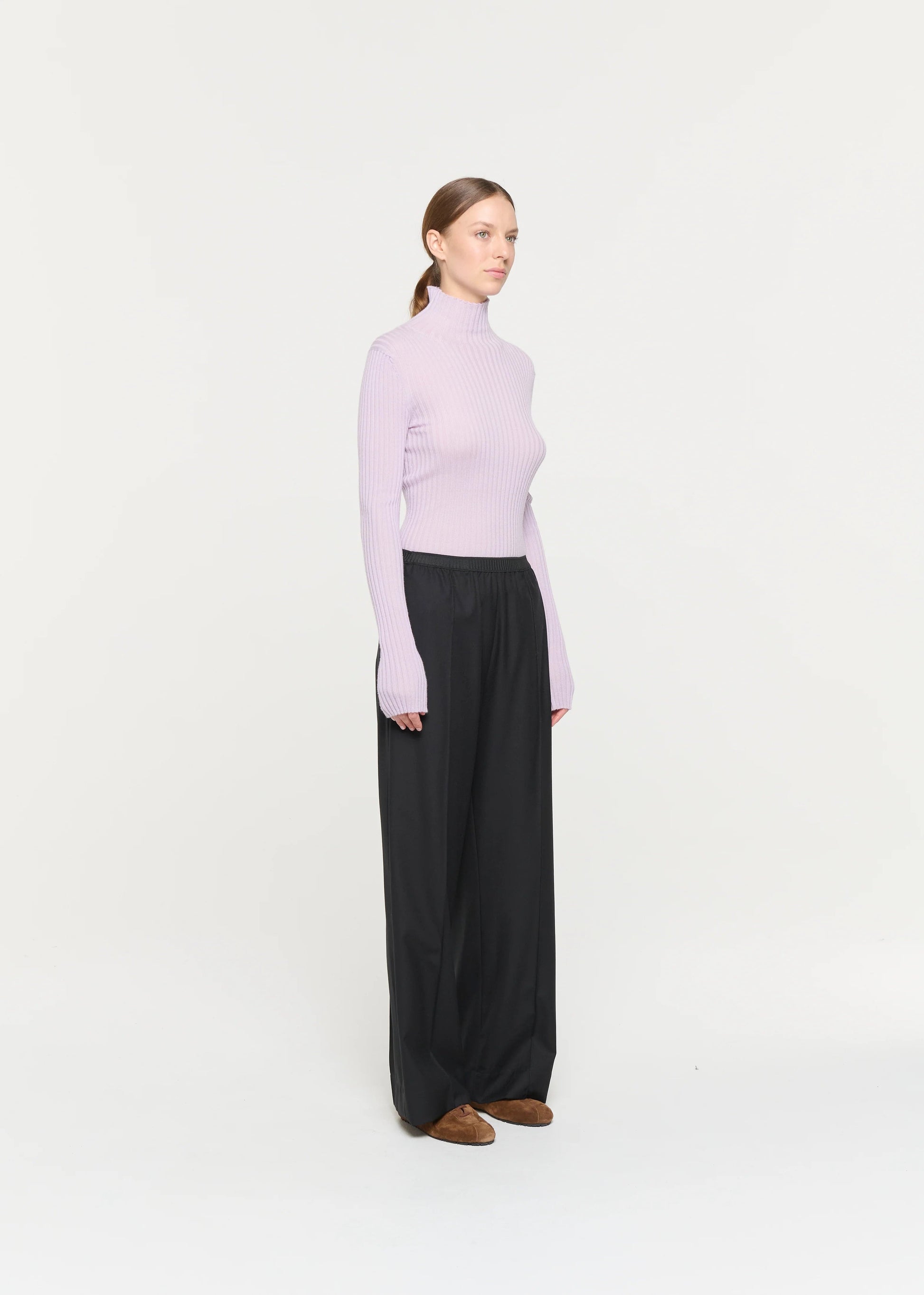 PLAN C - Elasticated waist black trousers PLAN C