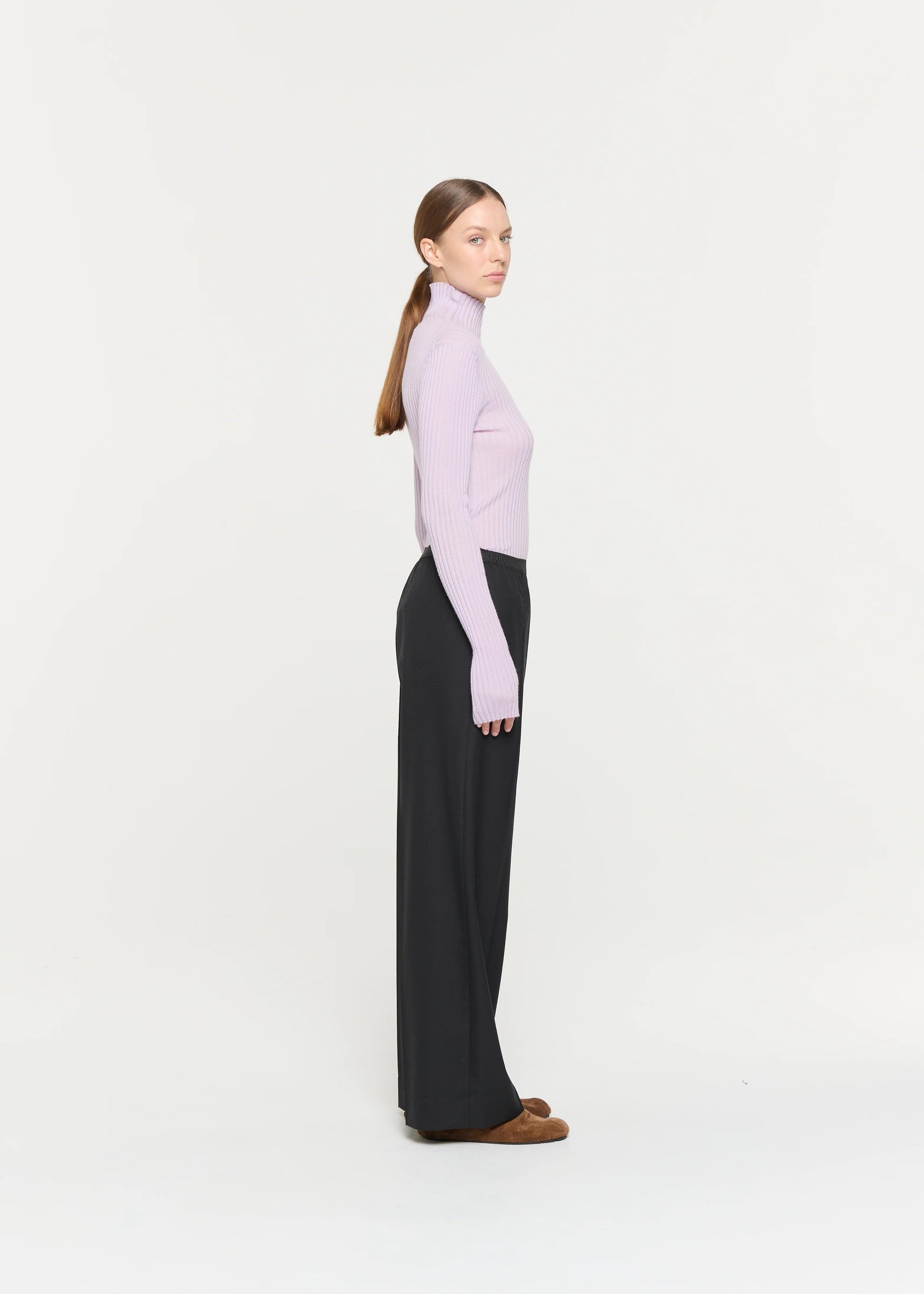 PLAN C - Elasticated waist black trousers PLAN C