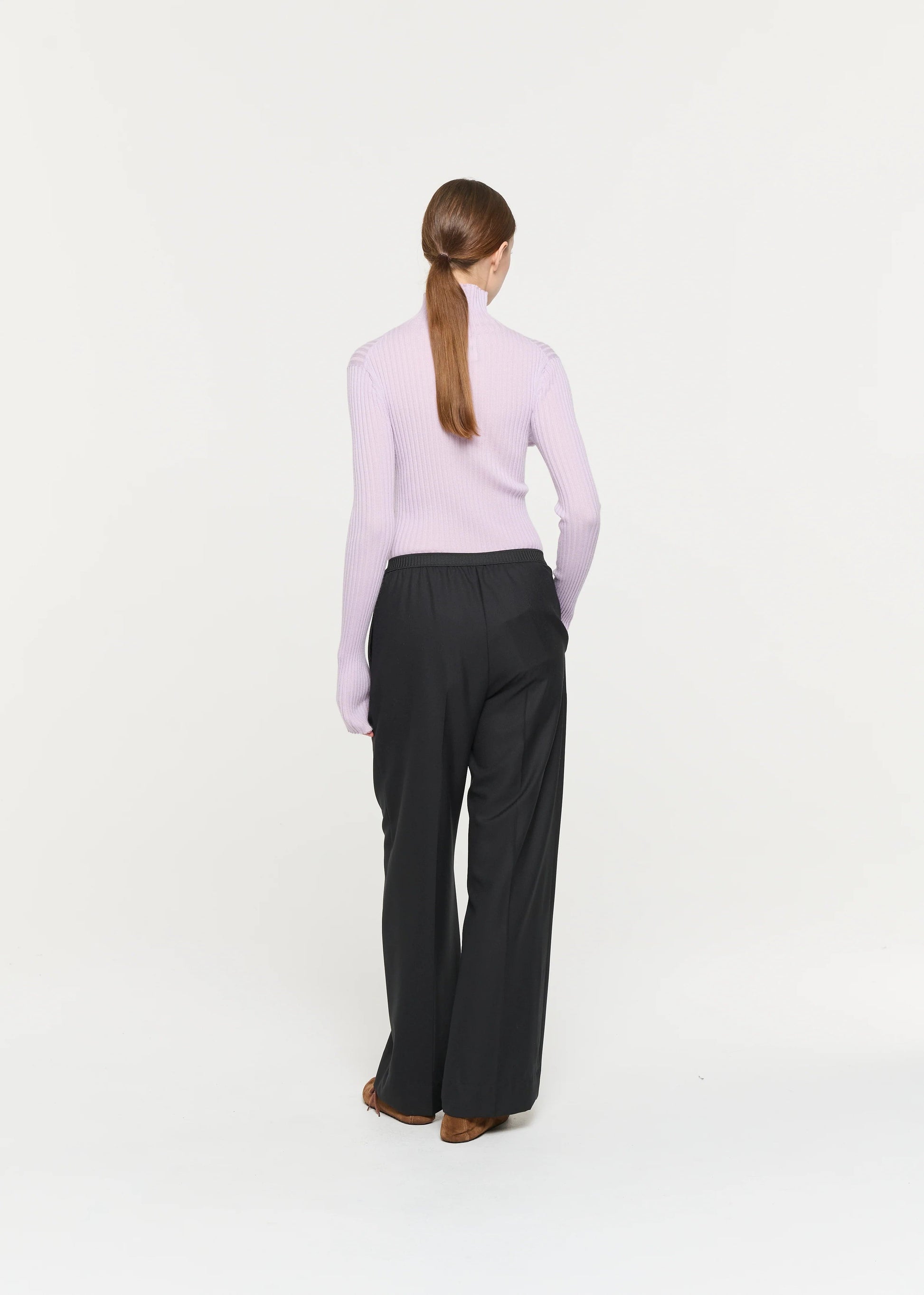 PLAN C - Elasticated waist black trousers PLAN C