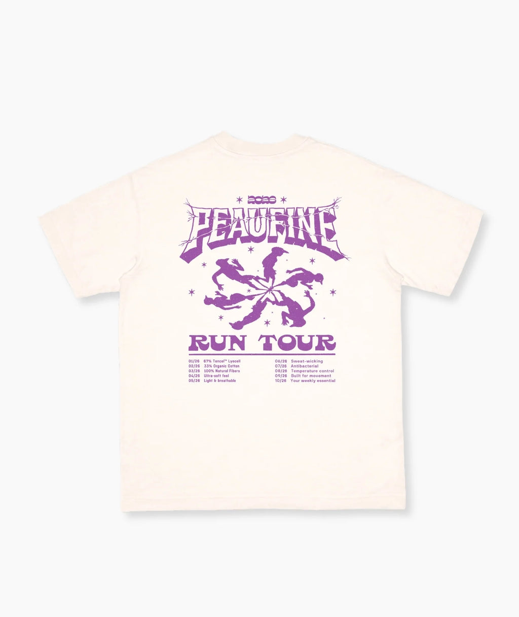 PEAUFINE ATHLETICS - Wood t-shirt Run tour off white