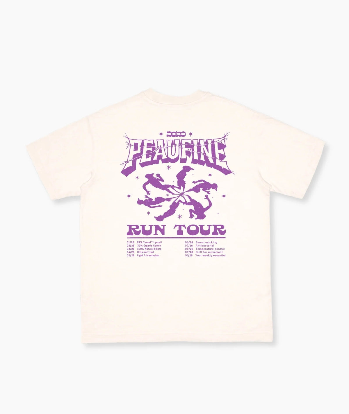 PEAUFINE ATHLETICS - Wood t-shirt Run tour off white