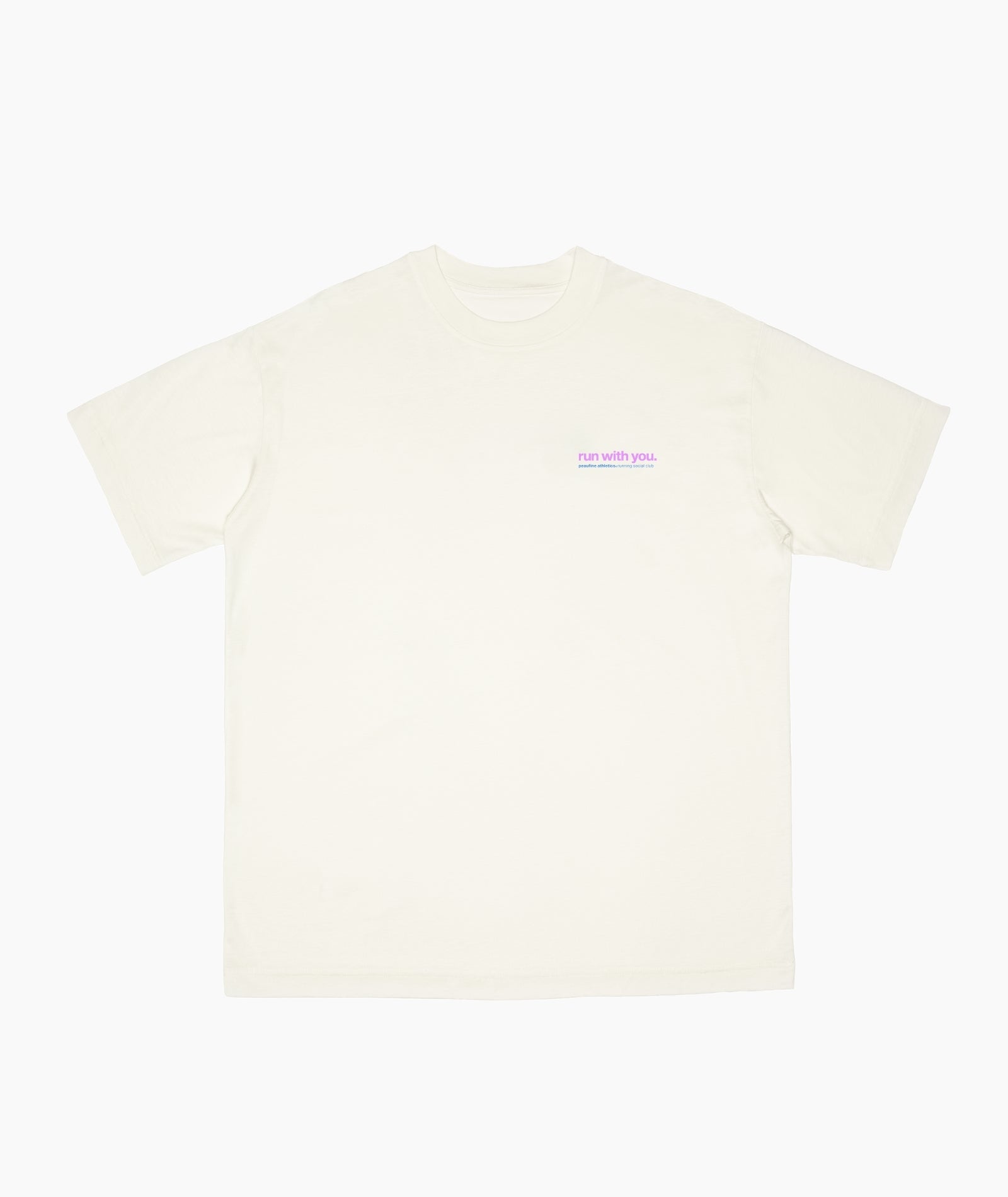 PEAUFINE ATHLETICS - wood T-shirt off white Wanna Run With You PEAUFINE ATHLETICS