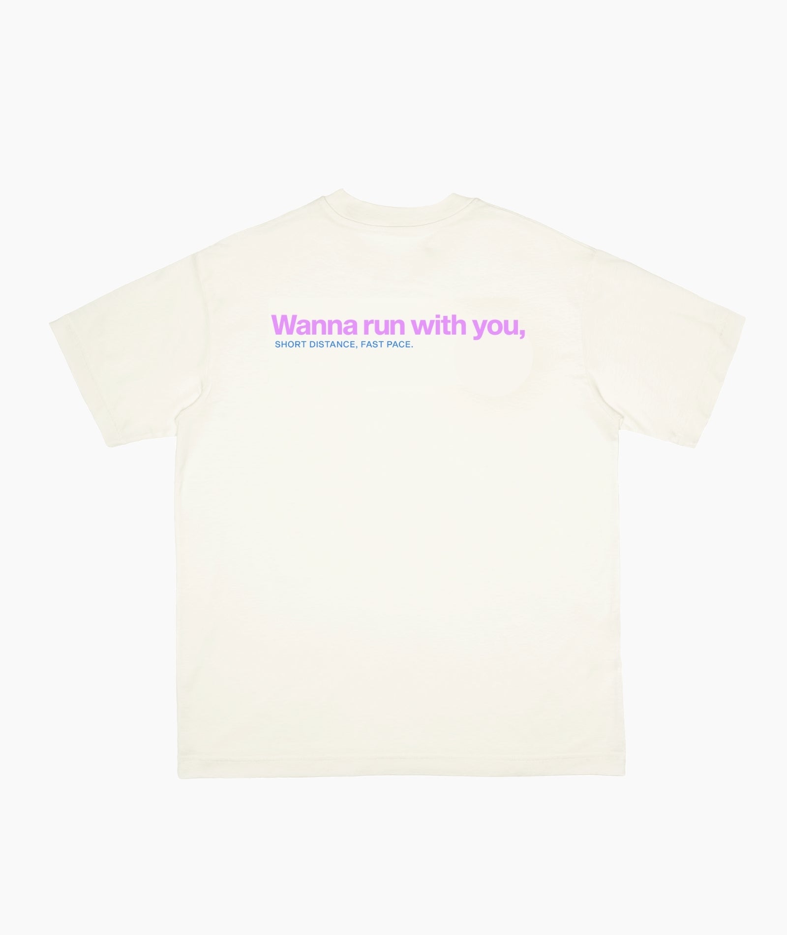 PEAUFINE ATHLETICS - wood T-shirt off white Wanna Run With You PEAUFINE ATHLETICS