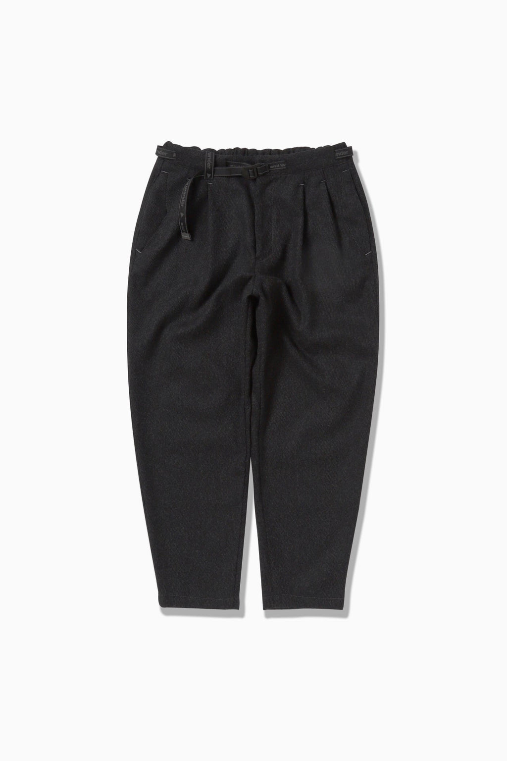 AND WANDER - Pant rewool tweed tapered dark gray AND WANDER