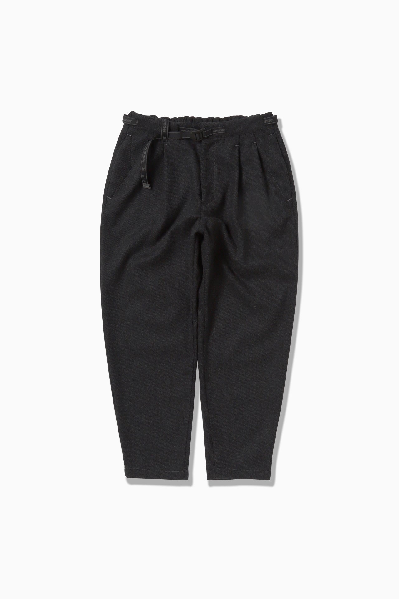 AND WANDER - Pant rewool tweed tapered dark gray AND WANDER