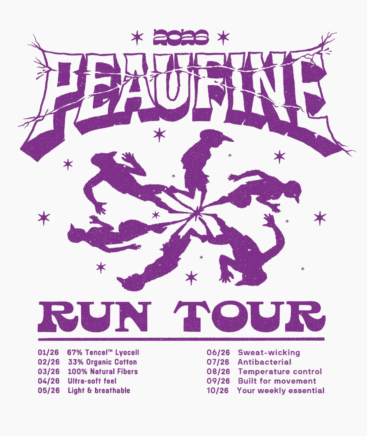 PEAUFINE ATHLETICS - Wood t-shirt Run tour off white