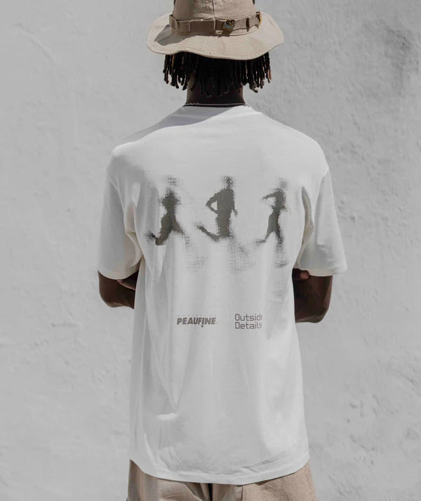 PEAUFINE ATHLETICS ACHATS - wood tee outside details off white