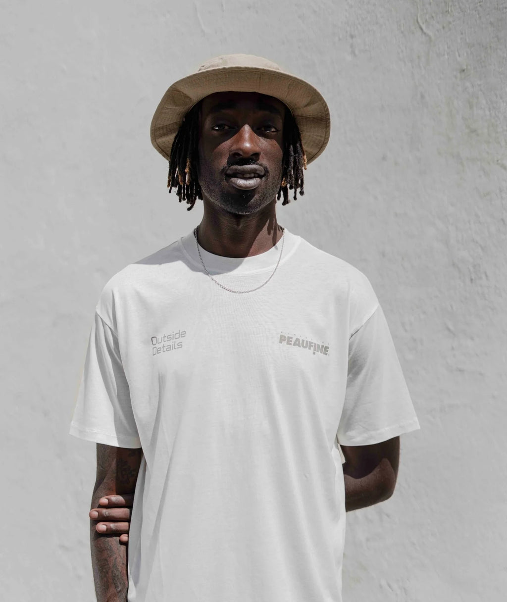 PEAUFINE ATHLETICS ACHATS - wood tee outside details off white