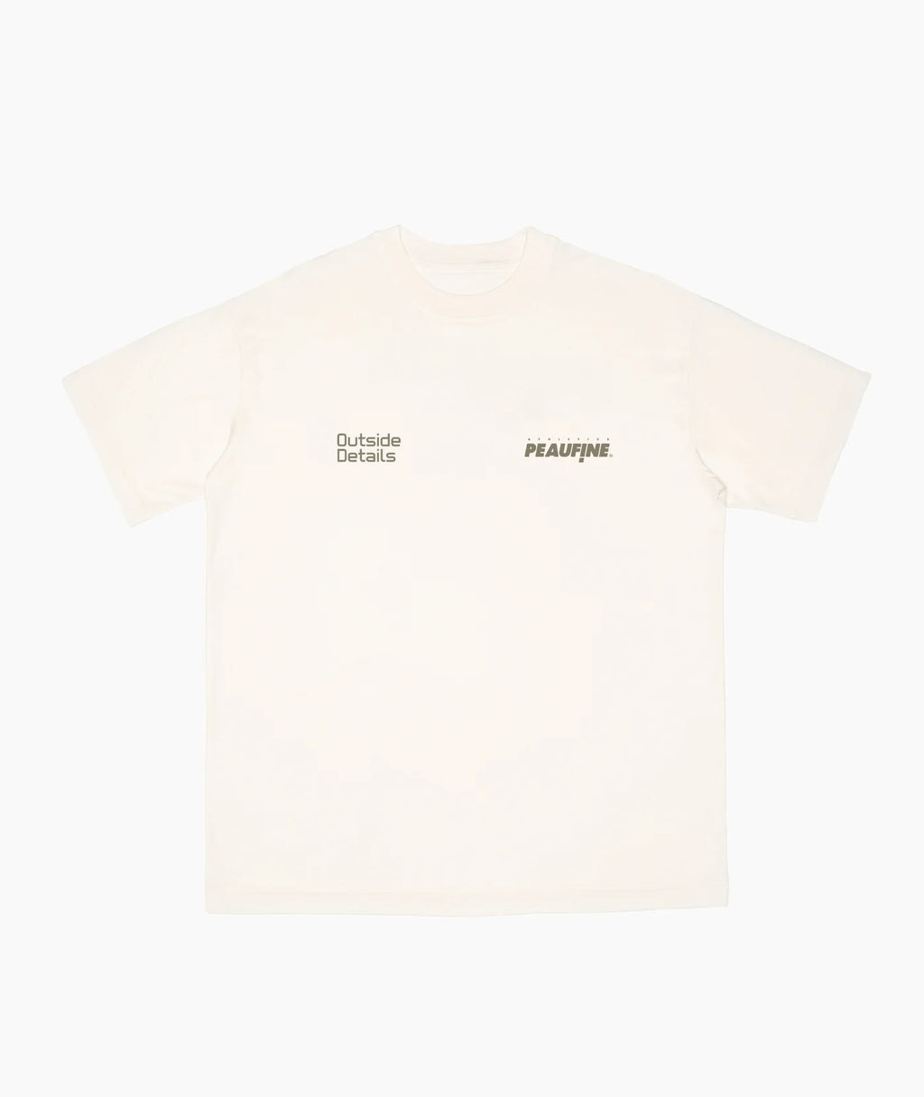 PEAUFINE ATHLETICS ACHATS - wood tee outside details off white