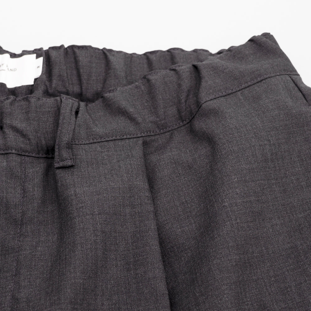 STILL BY HAND - Summer wool wide pant charcoal Pto9261os