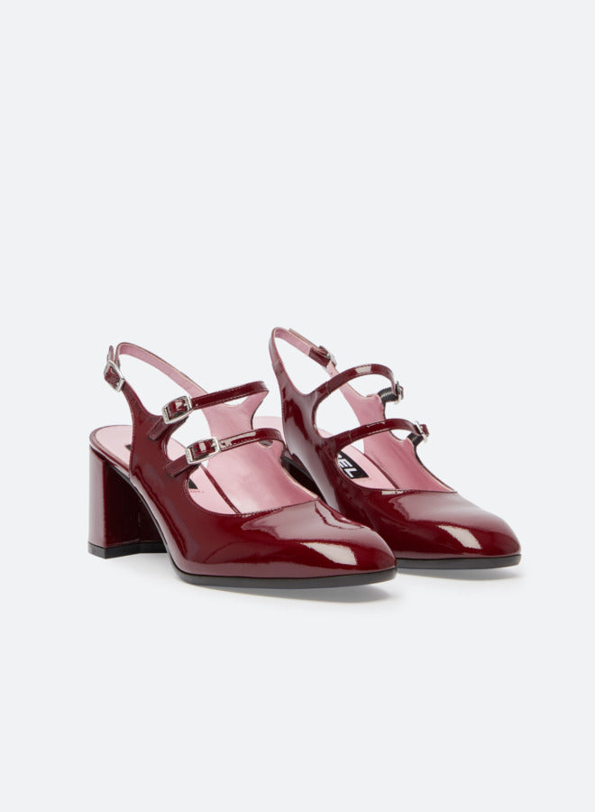 CAREL - Babies slingback banana cuir verni bordeaux CAREL