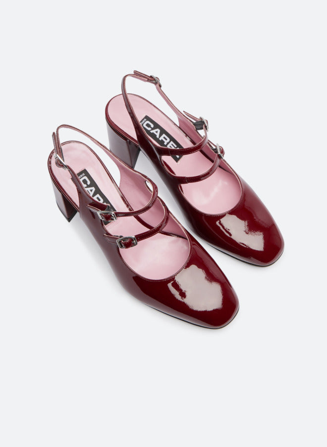 CAREL - Babies slingback banana cuir verni bordeaux CAREL