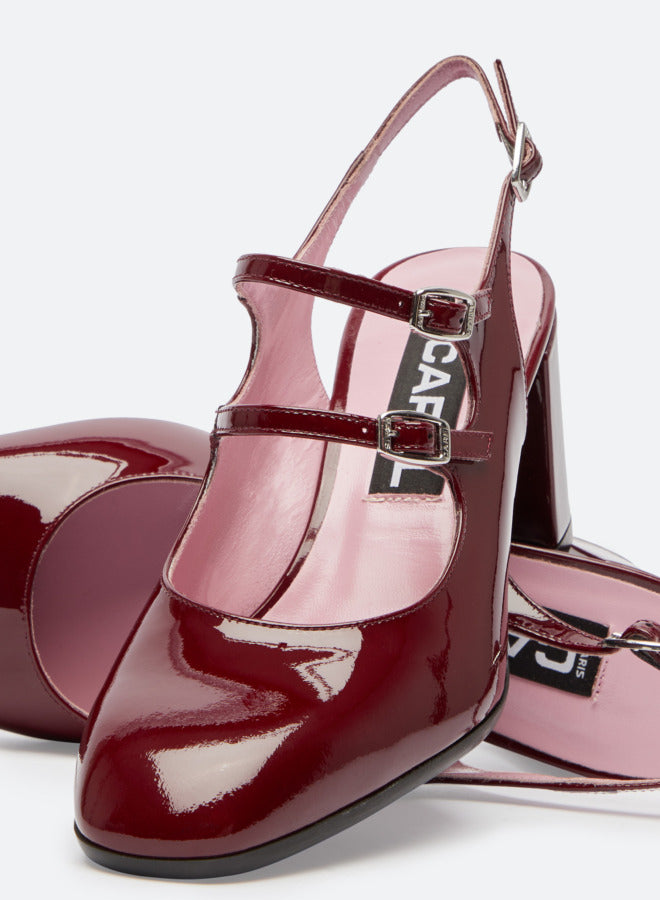 CAREL - Babies slingback banana cuir verni bordeaux CAREL
